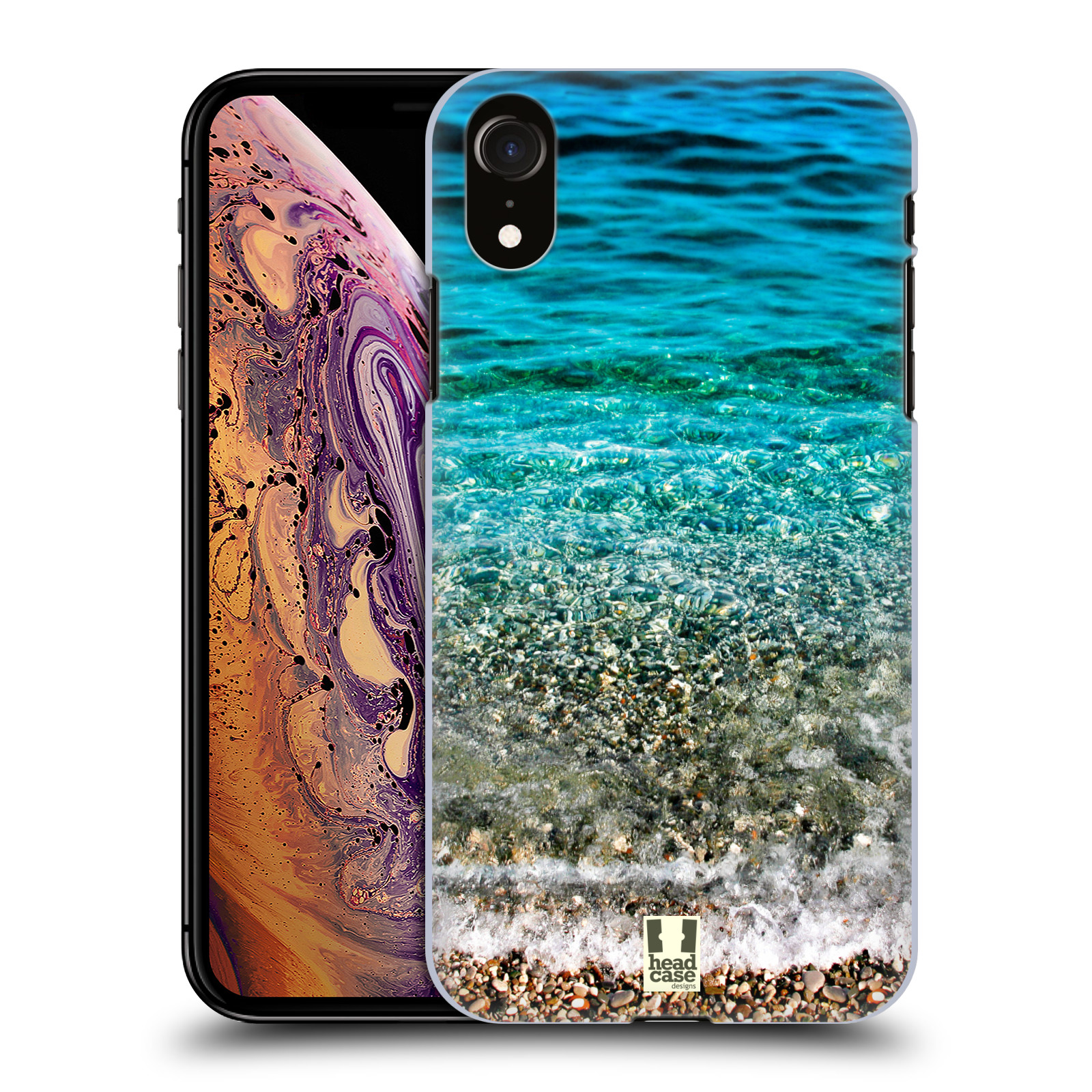 HEAD CASE plastový obal na mobil Apple Iphone XR vzor Pláže a Moře PRŮZRAČNÉ MOŘE S OBLÁZKY