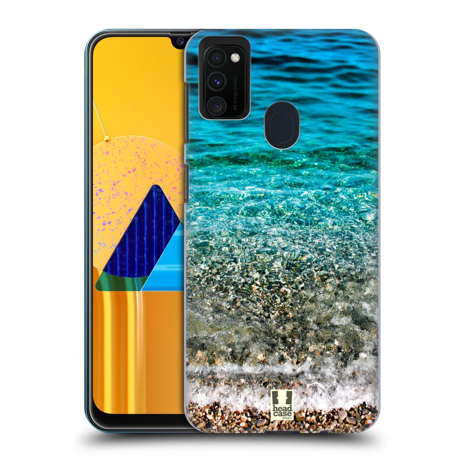 Zadní kryt na mobil Samsung Galaxy M21 vzor Pláže a Moře PRŮZRAČNÉ MOŘE S OBLÁZKY