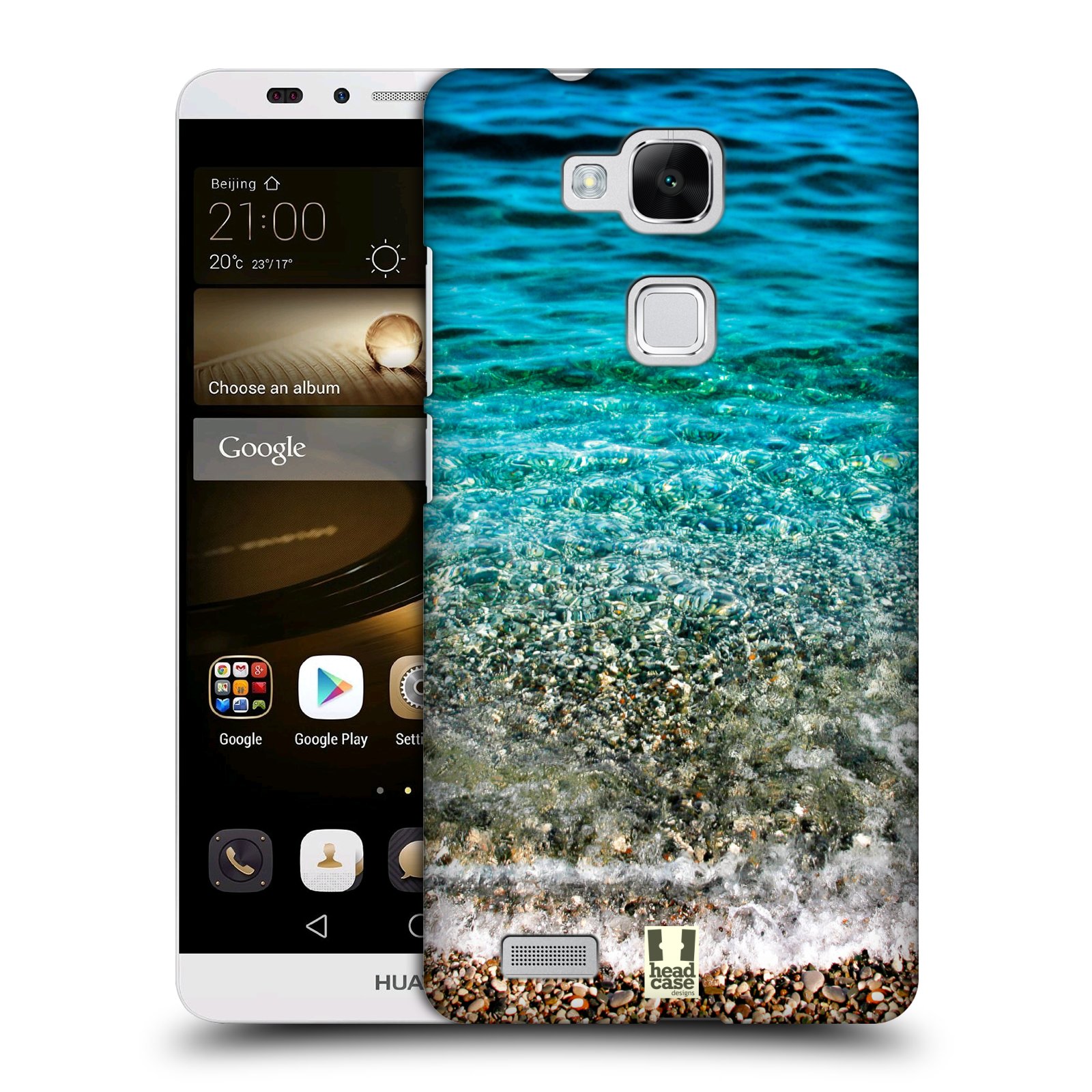HEAD CASE plastový obal na mobil Huawei Mate 7 vzor Pláže a Moře PRŮZRAČNÉ MOŘE S OBLÁZKY