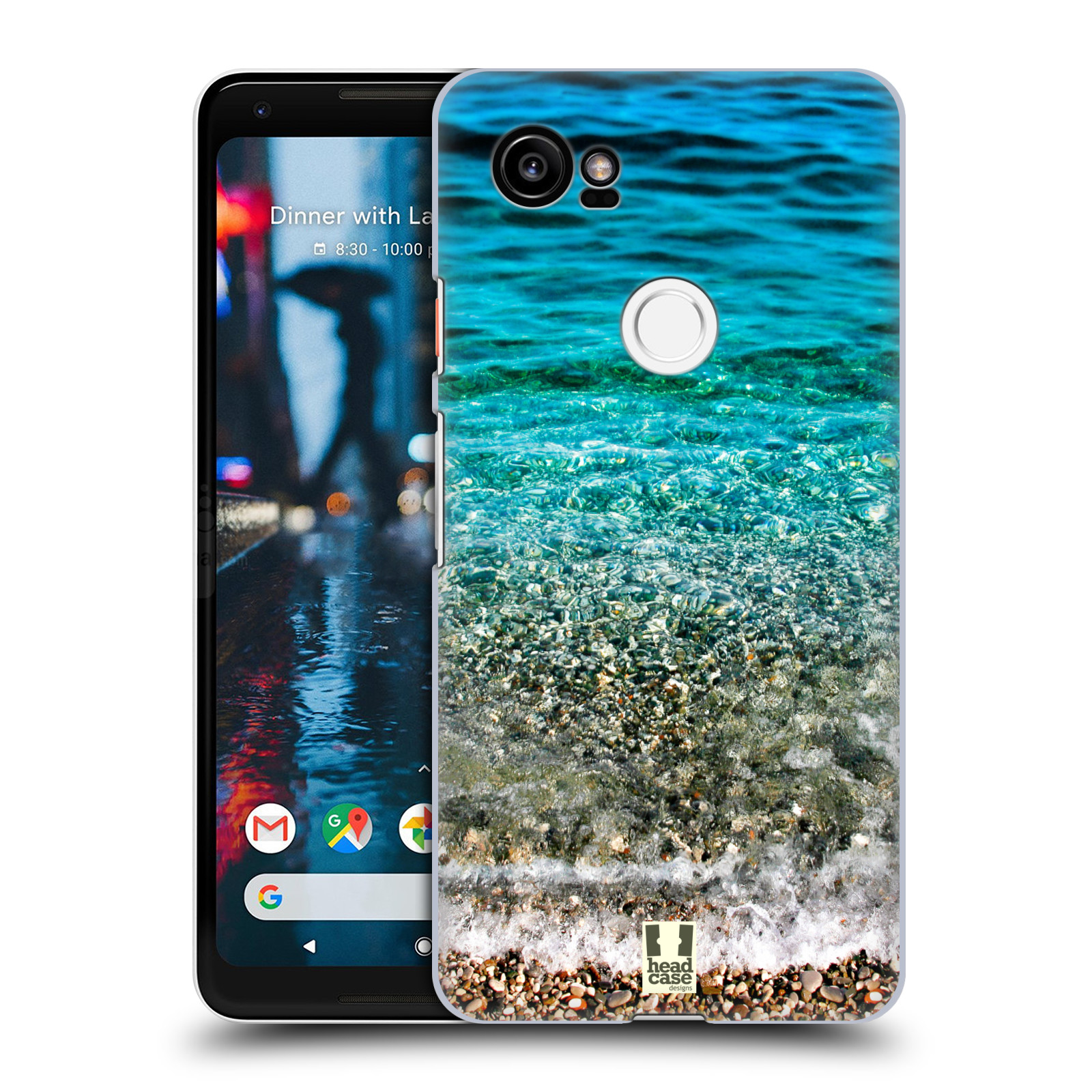 HEAD CASE plastový obal na mobil Google Pixel 2 XL vzor Pláže a Moře PRŮZRAČNÉ MOŘE S OBLÁZKY