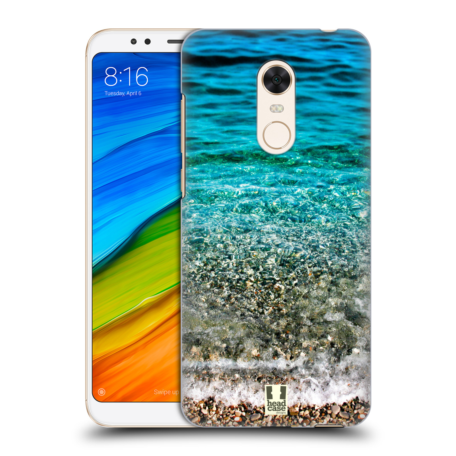 HEAD CASE plastový obal na mobil Xiaomi Redmi 5 PLUS vzor Pláže a Moře PRŮZRAČNÉ MOŘE S OBLÁZKY