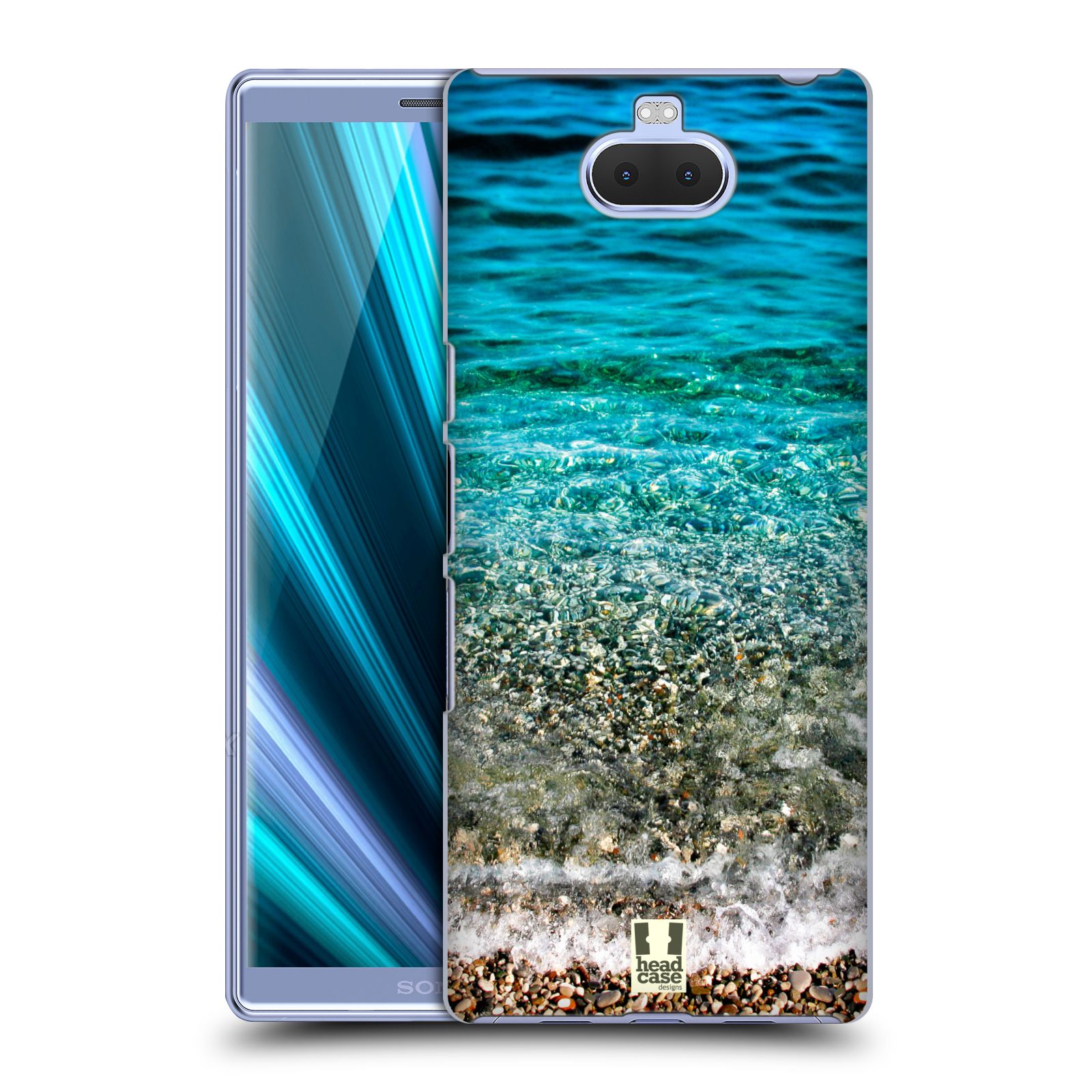 Pouzdro na mobil Sony Xperia 10 - Head Case - vzor Pláže a Moře PRŮZRAČNÉ MOŘE S OBLÁZKY