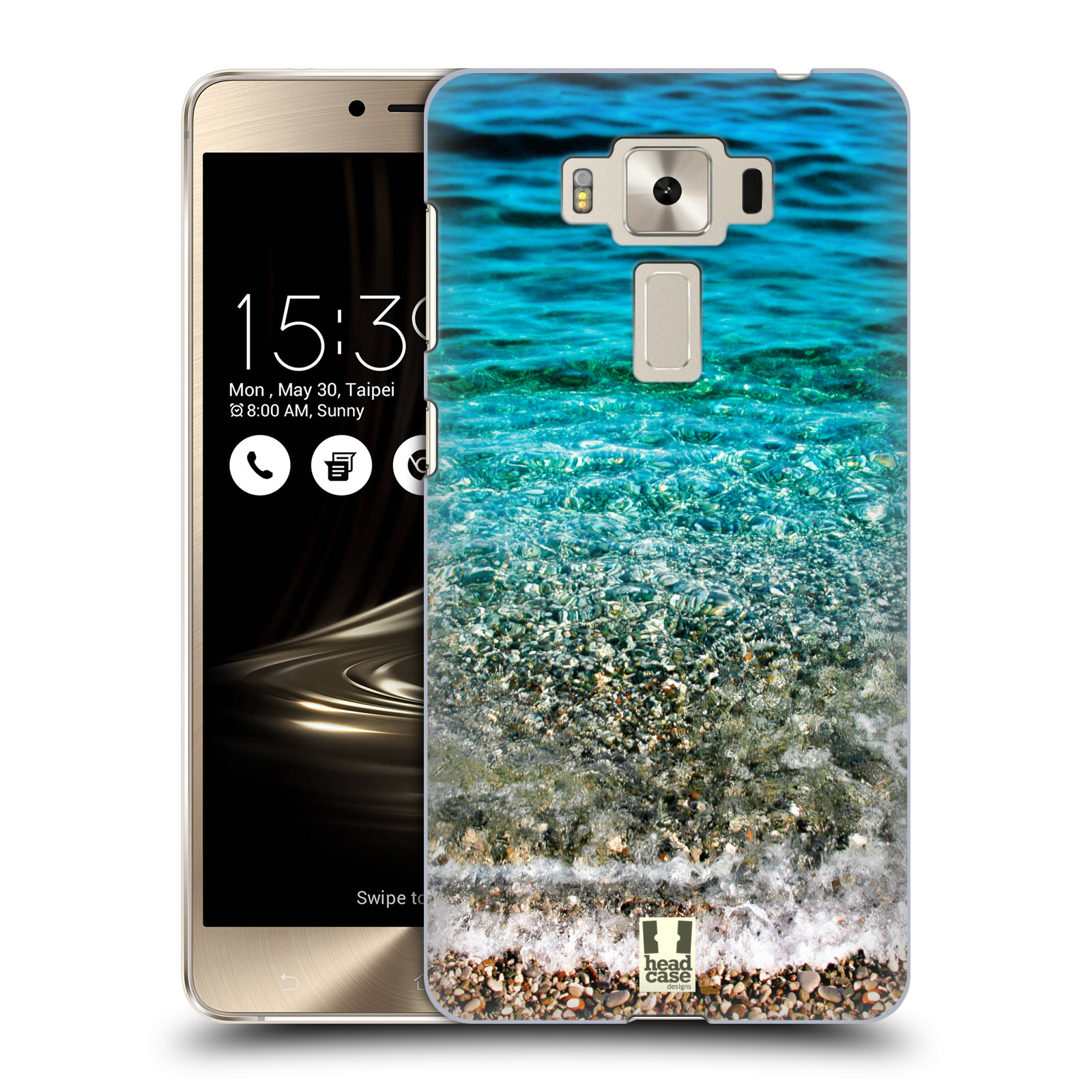 HEAD CASE plastový obal na mobil Asus Zenfone 3 DELUXE ZS550KL vzor Pláže a Moře PRŮZRAČNÉ MOŘE S OBLÁZKY