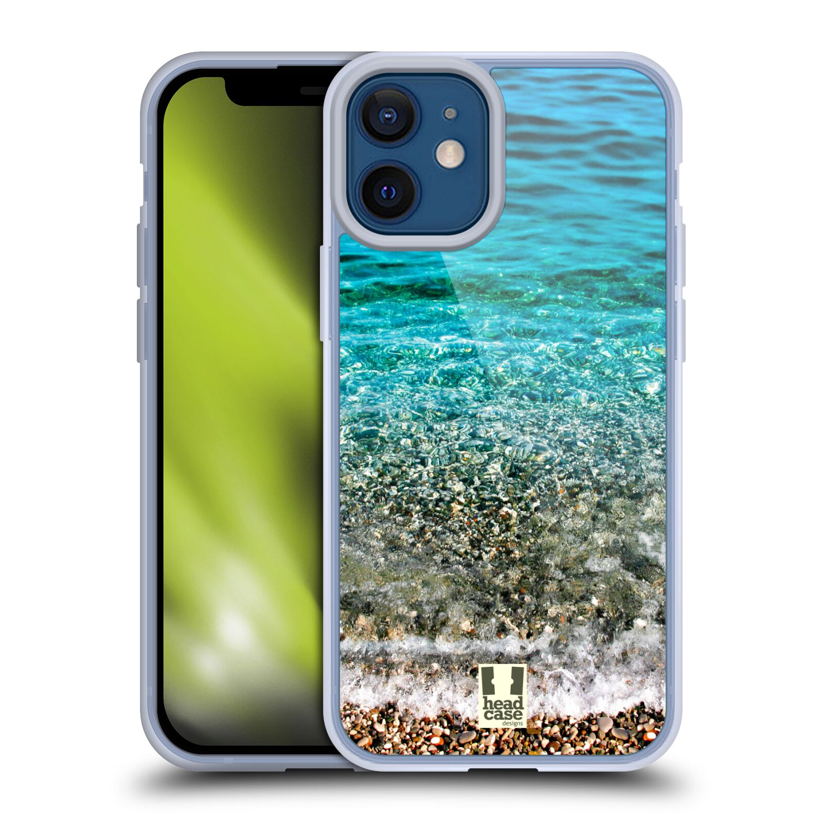 Plastový obal na mobil Apple Iphone 12 MINI vzor Pláže a Moře PRŮZRAČNÉ MOŘE S OBLÁZKY