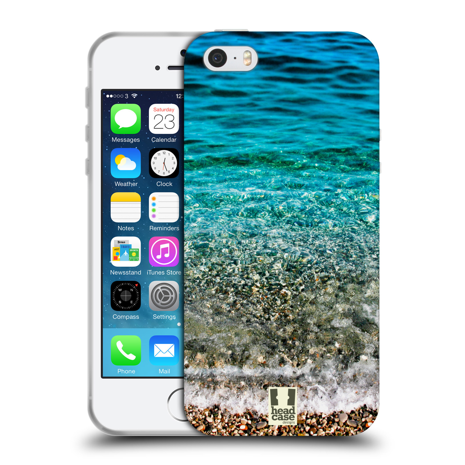 HEAD CASE silikonový obal na mobil Apple Iphone 5/5S vzor Pláže a Moře PRŮZRAČNÉ MOŘE S OBLÁZKY