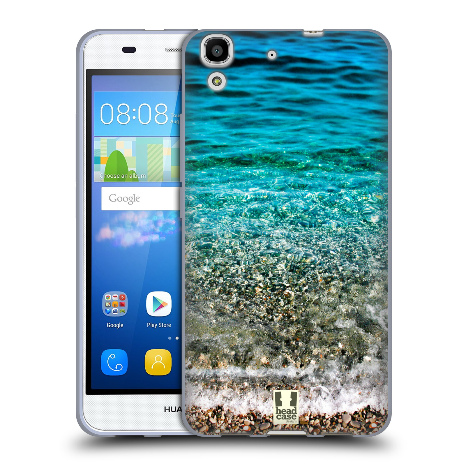 HEAD CASE silikonový obal na mobil HUAWEI Y6 vzor Pláže a Moře PRŮZRAČNÉ MOŘE S OBLÁZKY