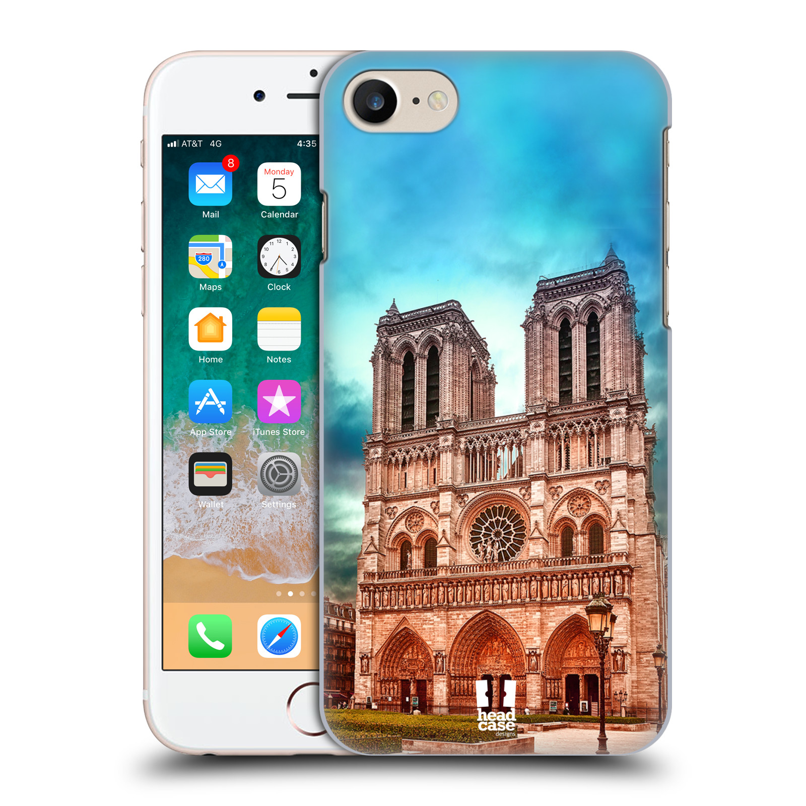 Pouzdro na mobil Apple Iphone 7/8 - HEAD CASE - historická místa katedrála Notre Dame