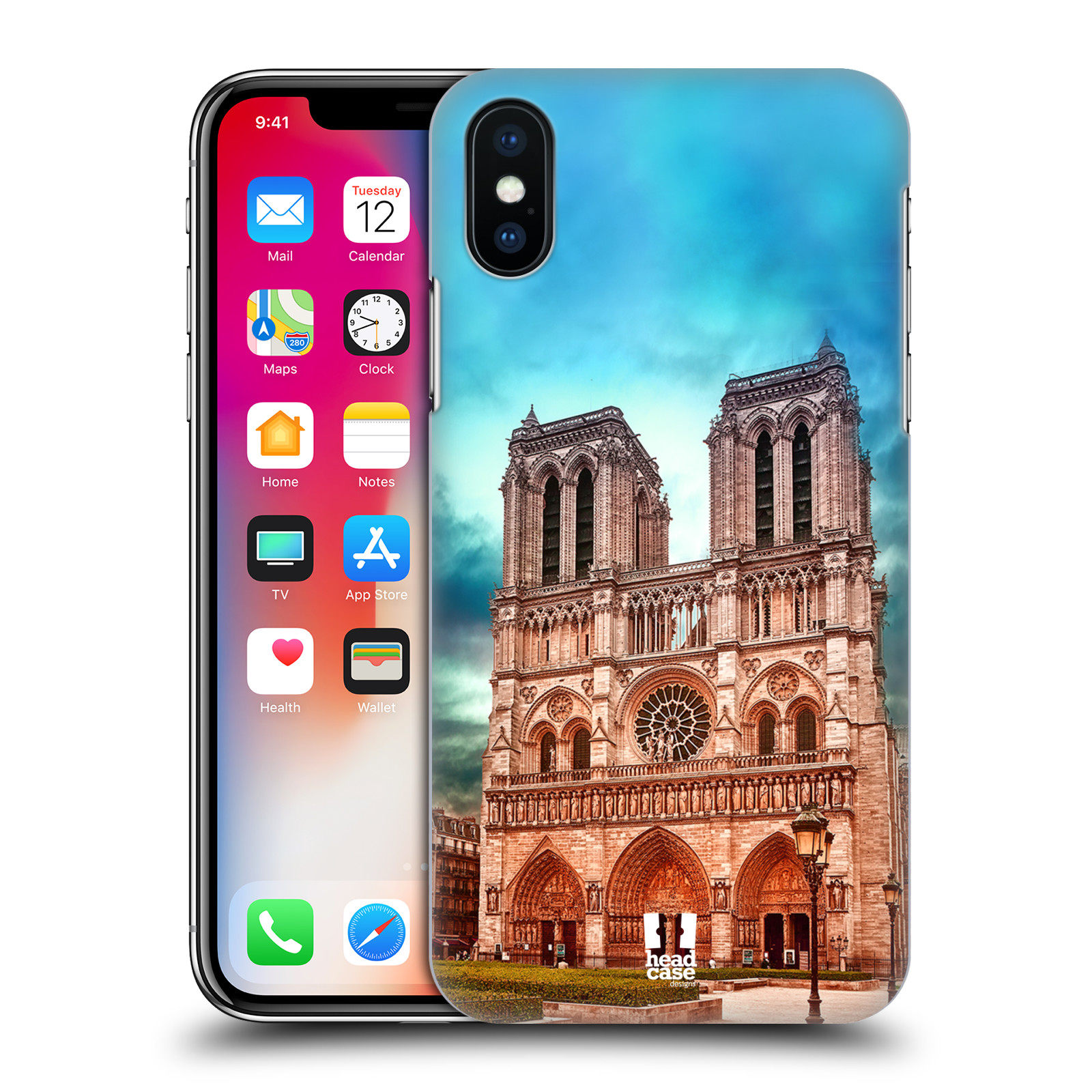 Pouzdro na mobil Apple Iphone X/XS - HEAD CASE - historická místa katedrála Notre Dame