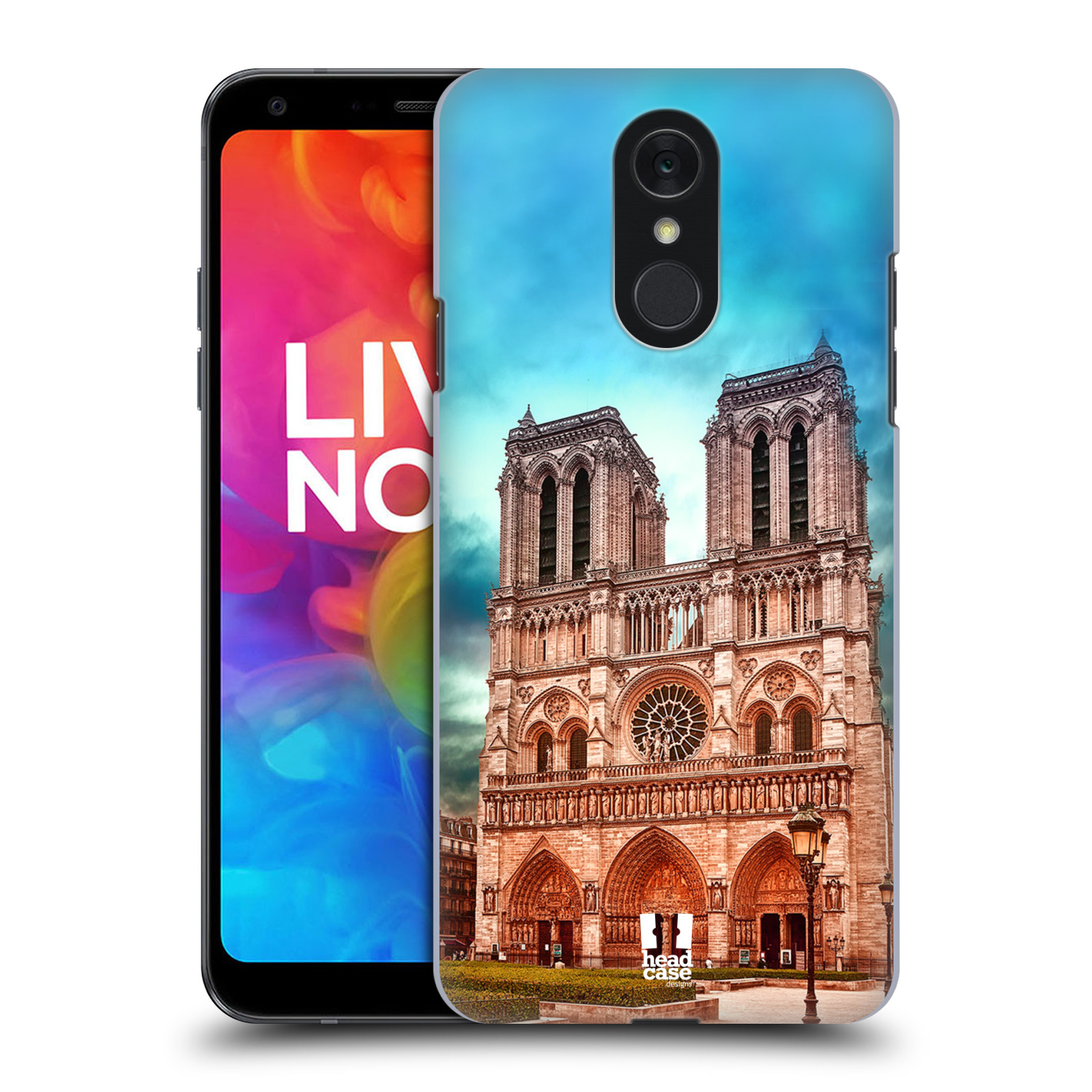 Pouzdro na mobil LG Q7 - HEAD CASE - historická místa katedrála Notre Dame