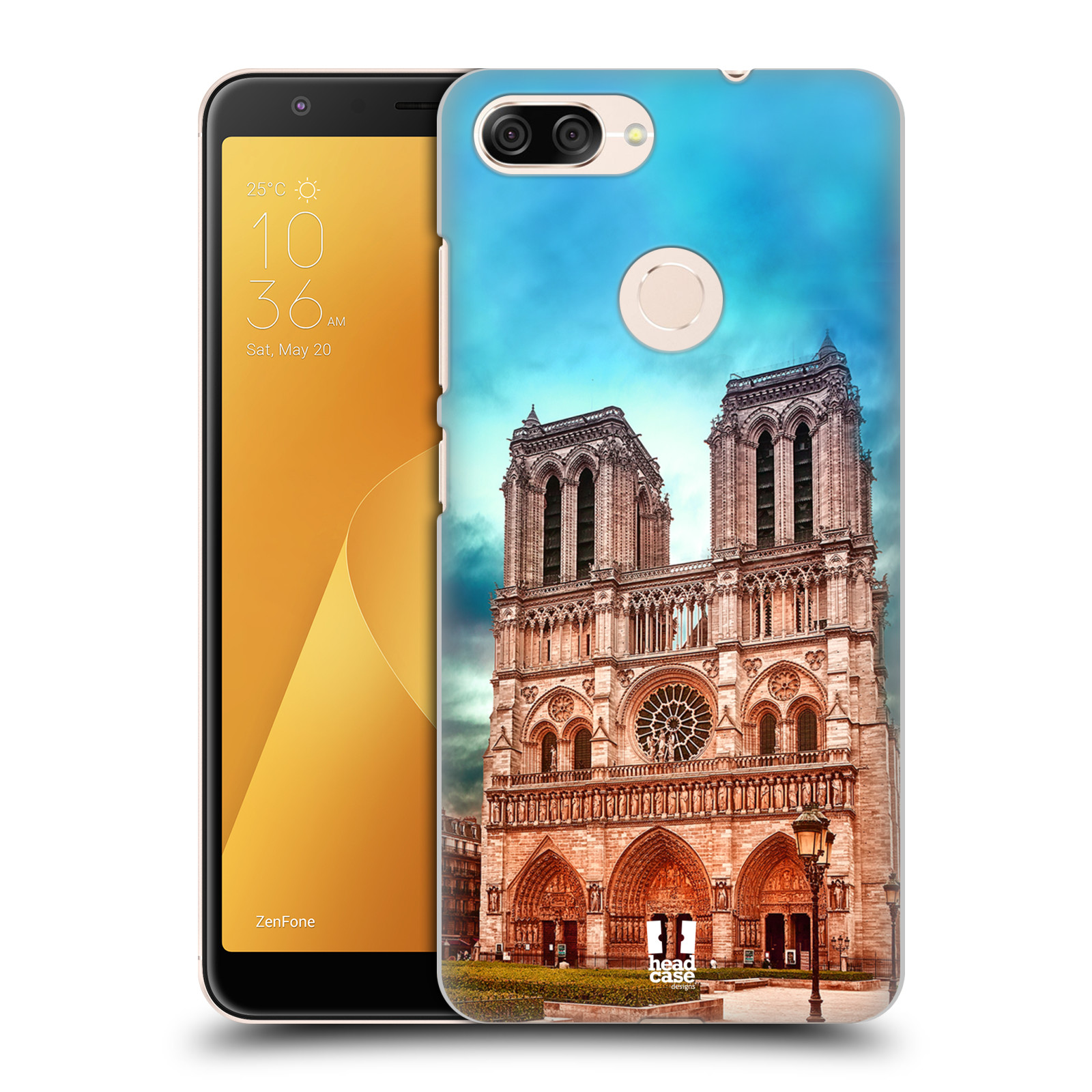Pouzdro na mobil ASUS ZENFONE Max Plus M1 - HEAD CASE - historická místa katedrála Notre Dame