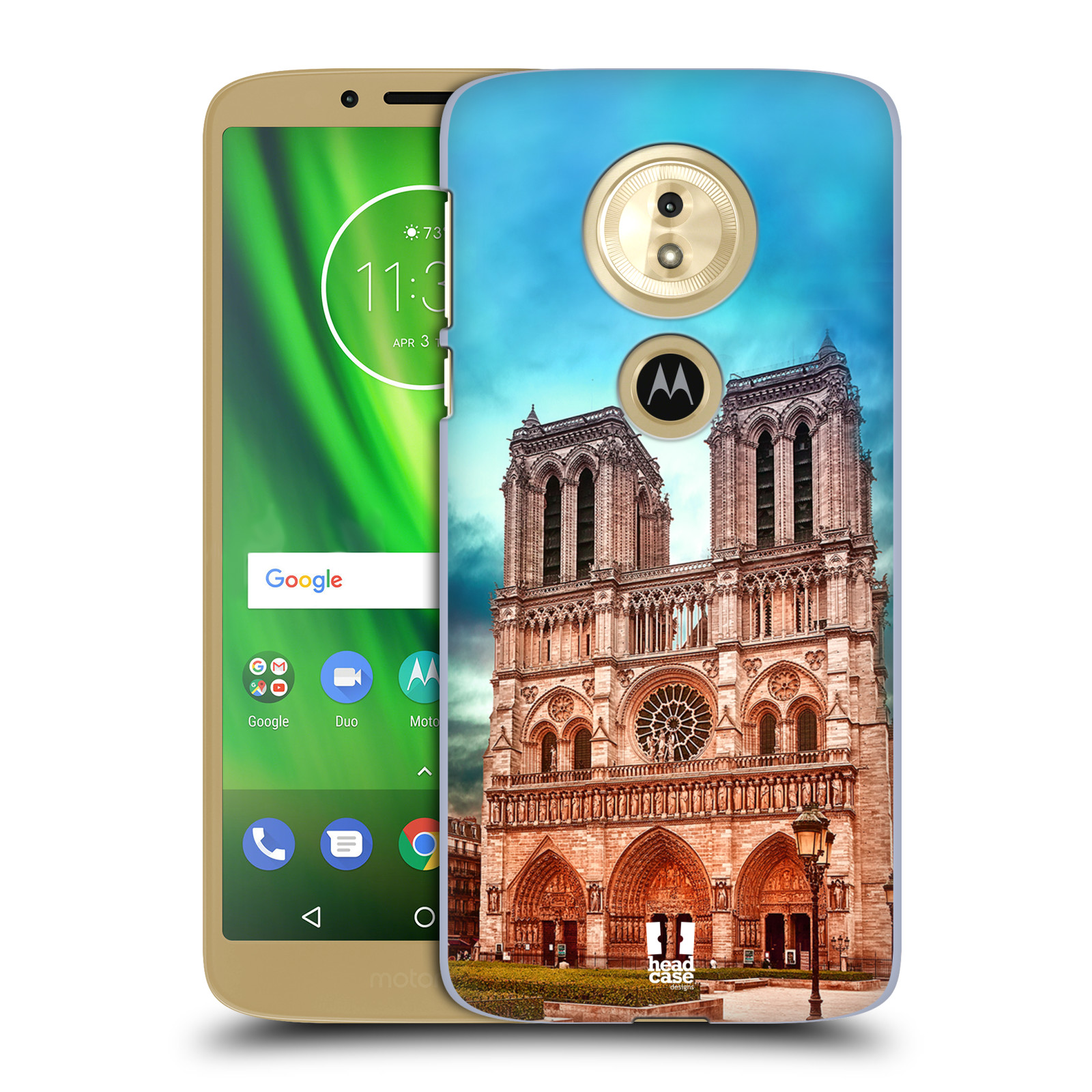 Pouzdro na mobil Motorola Moto E5 - HEAD CASE - historická místa katedrála Notre Dame