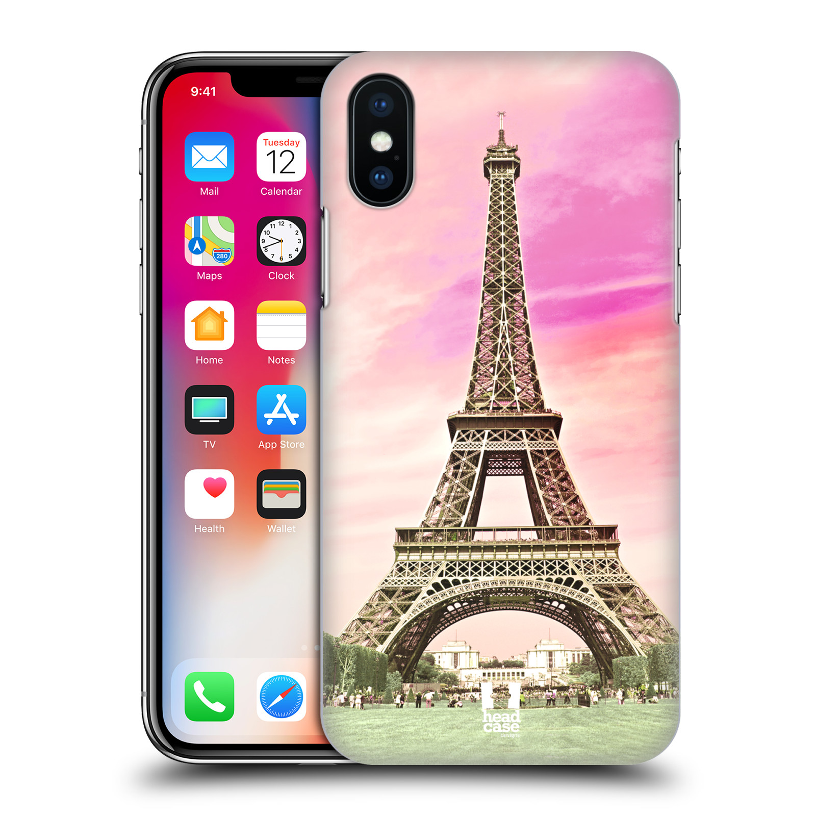 Pouzdro na mobil Apple Iphone X/XS - HEAD CASE - historická místa Eiffelova věž Paříž