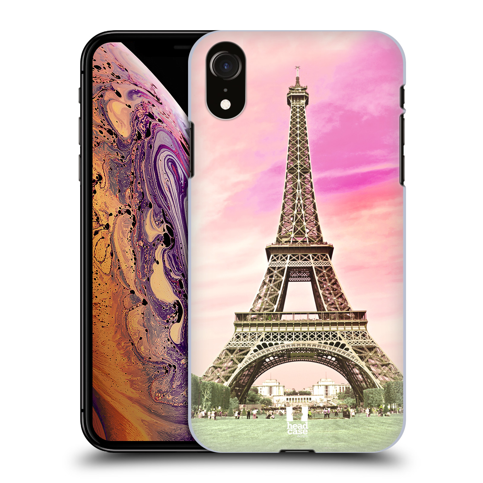 Pouzdro na mobil Apple Iphone XR - HEAD CASE - historická místa Eiffelova věž Paříž