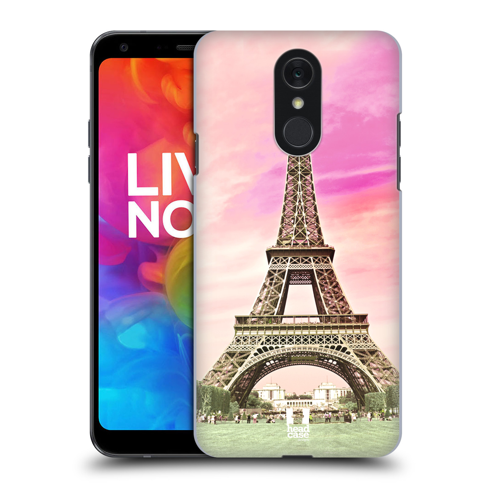 Pouzdro na mobil LG Q7 - HEAD CASE - historická místa Eiffelova věž Paříž