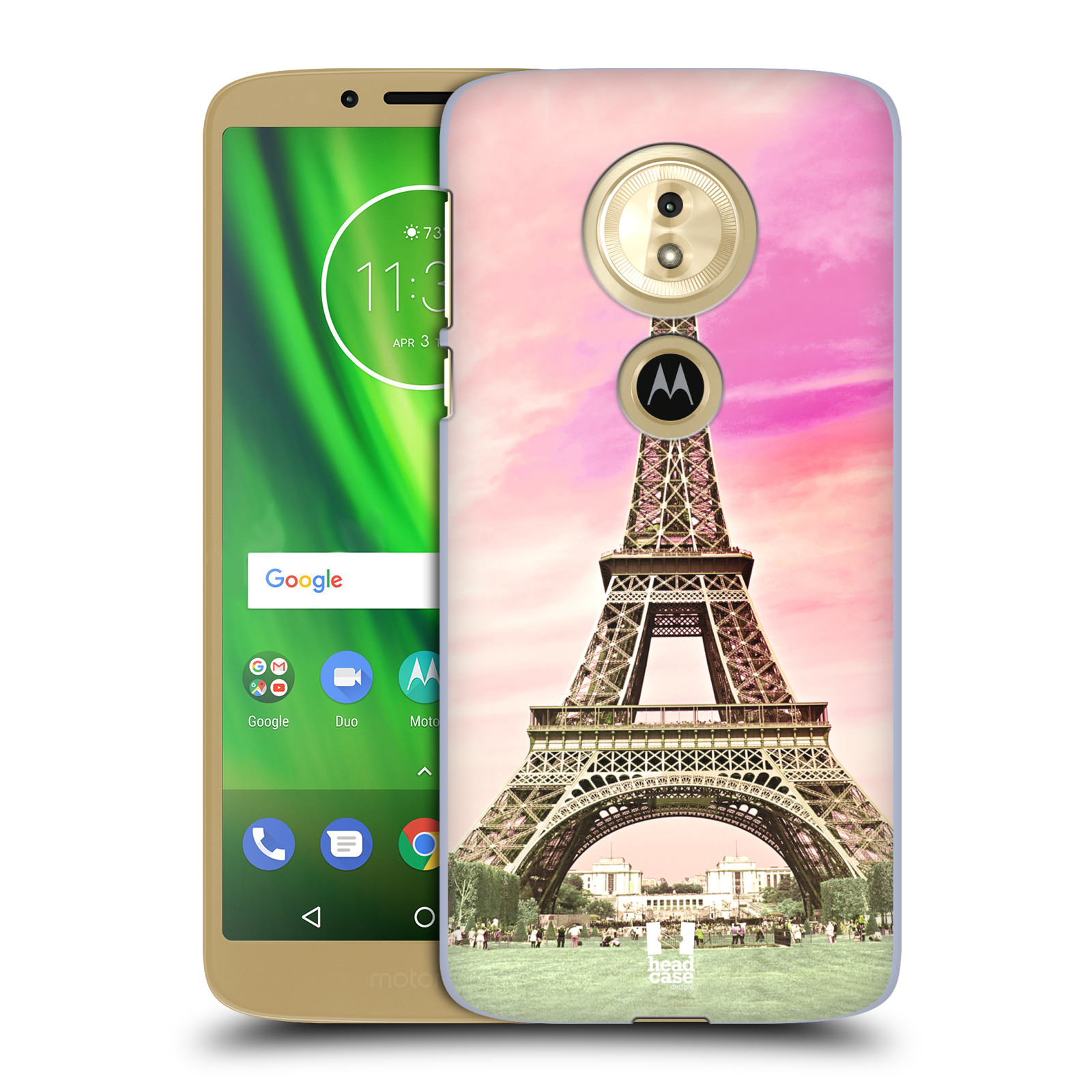 Pouzdro na mobil Motorola Moto E5 - HEAD CASE - historická místa Eiffelova věž Paříž