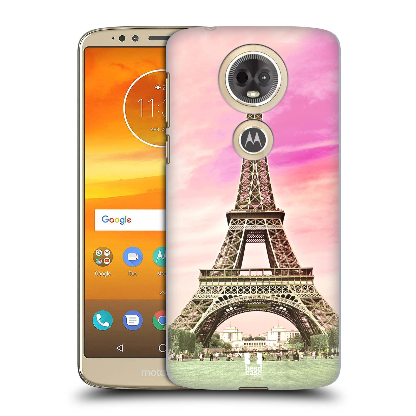 Pouzdro na mobil Motorola Moto E5 PLUS - HEAD CASE - historická místa Eiffelova věž Paříž