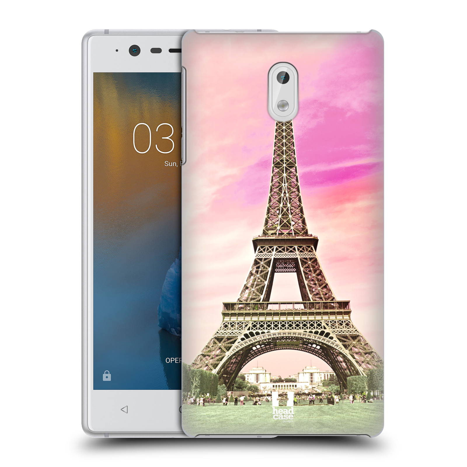 Pouzdro na mobil Nokia 3 - HEAD CASE - historická místa Eiffelova věž Paříž