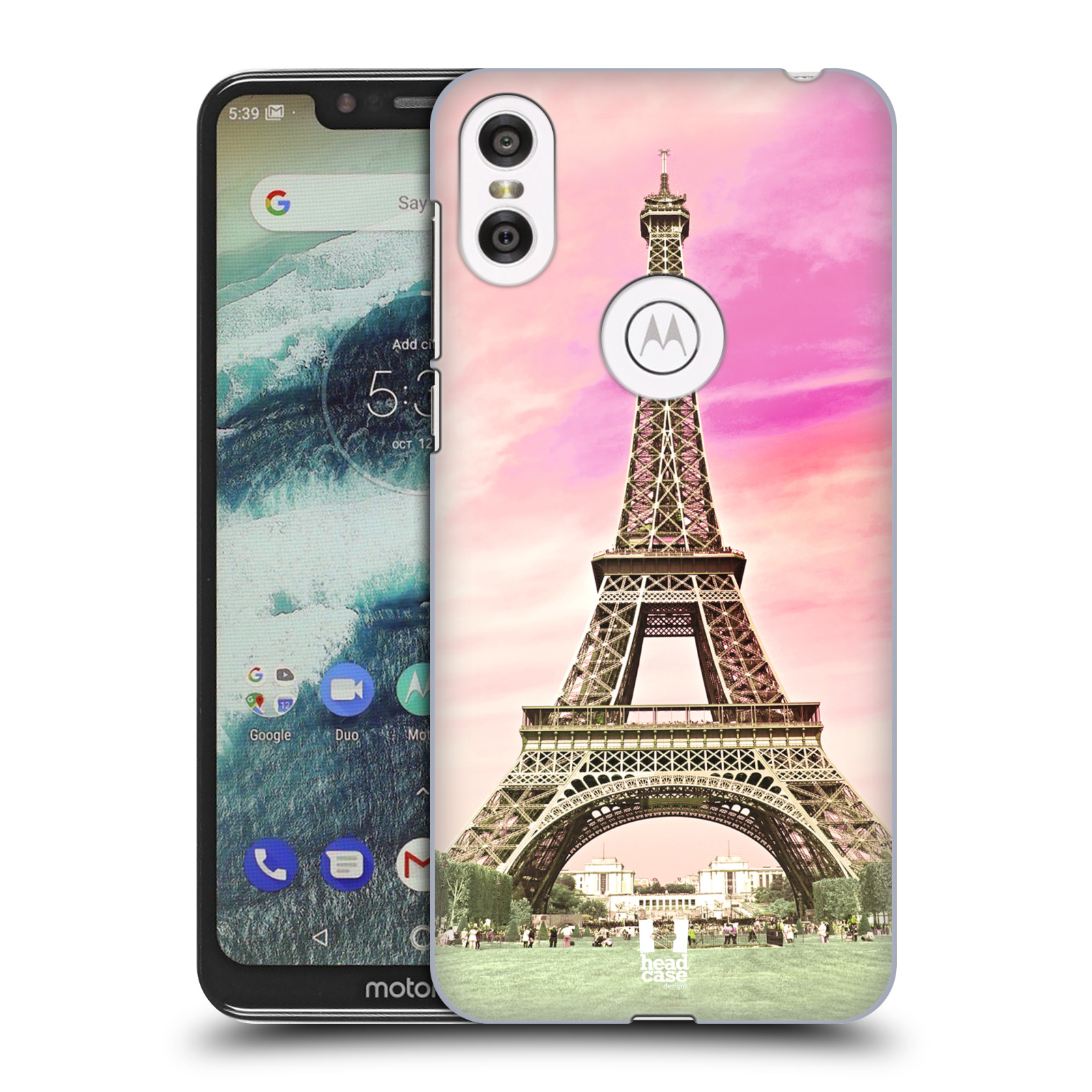 Pouzdro na mobil Motorola Moto ONE - HEAD CASE - historická místa Eiffelova věž Paříž