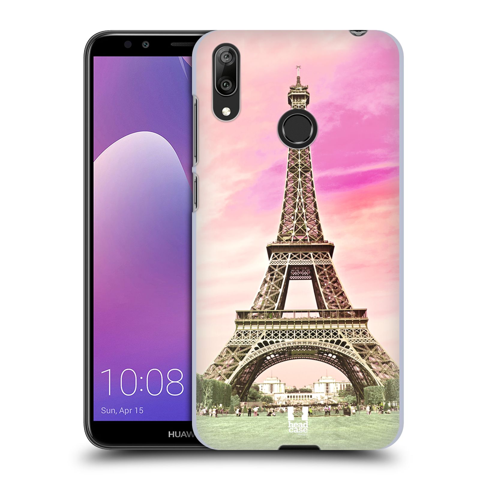 Pouzdro na mobil Huawei Y7 2019 - HEAD CASE - historická místa Eiffelova věž Paříž