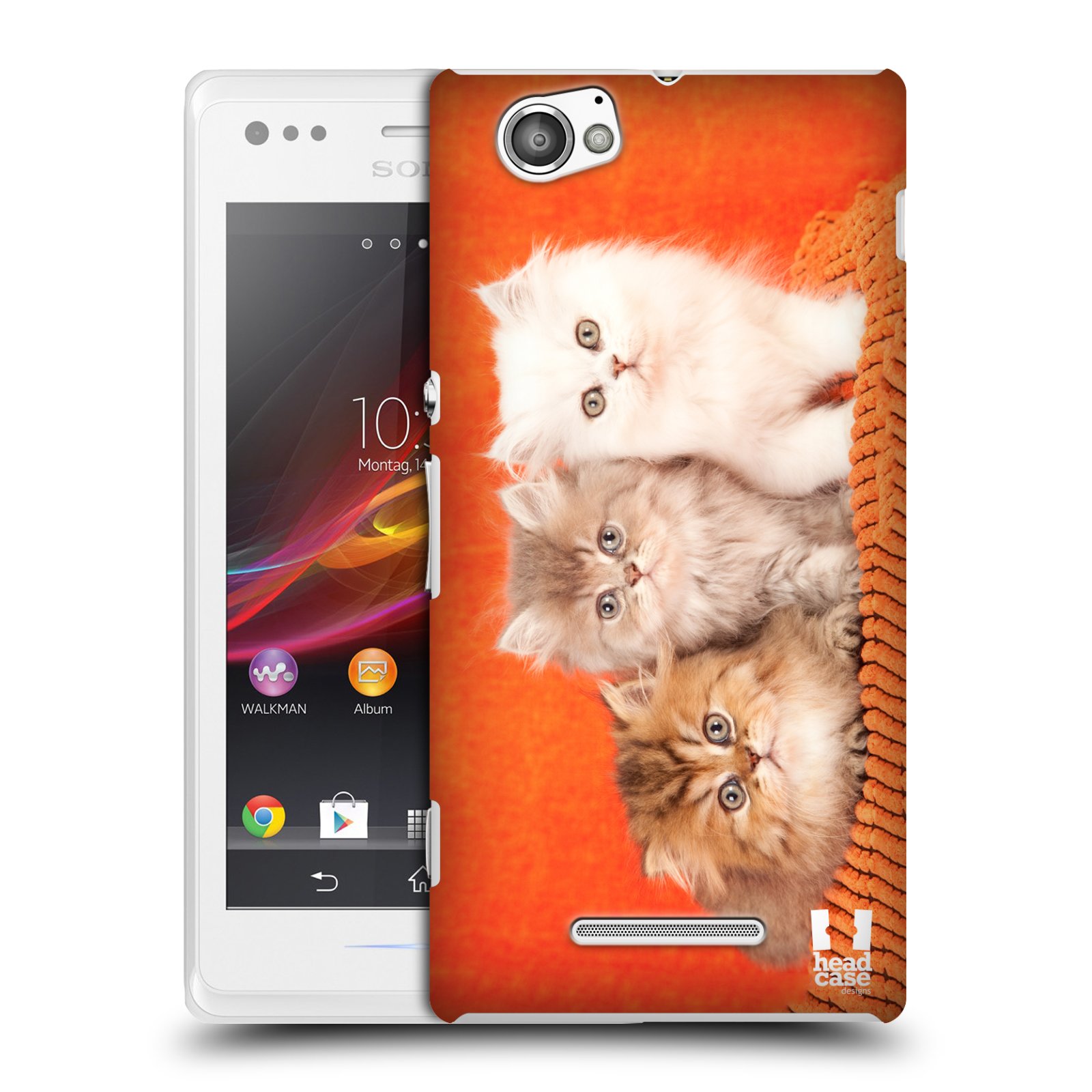 HEAD CASE plastový obal na mobil Sony Xperia M vzor Kočičky koťata foto 3 kočky