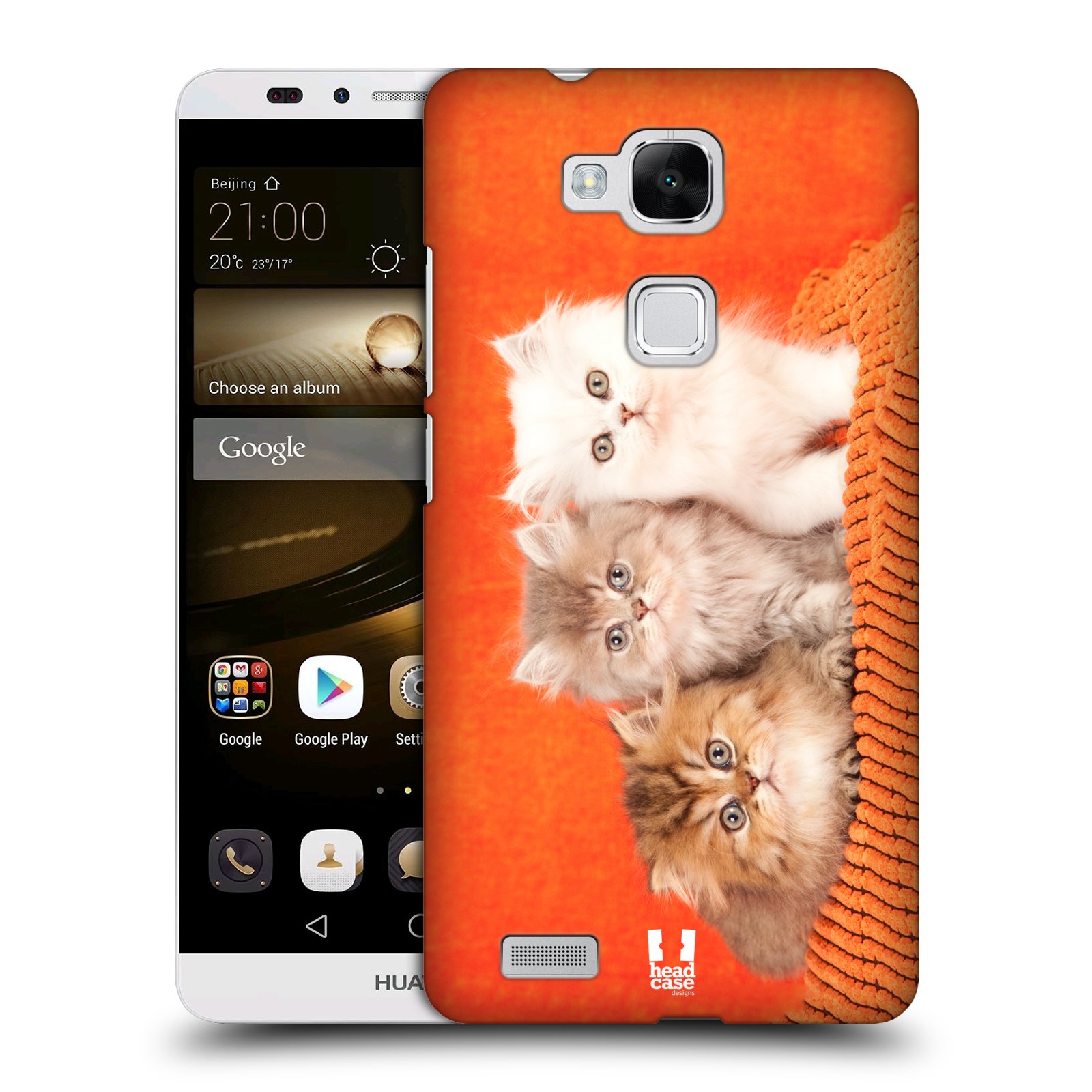 HEAD CASE plastový obal na mobil Huawei Mate 7 vzor Kočičky koťata foto 3 kočky