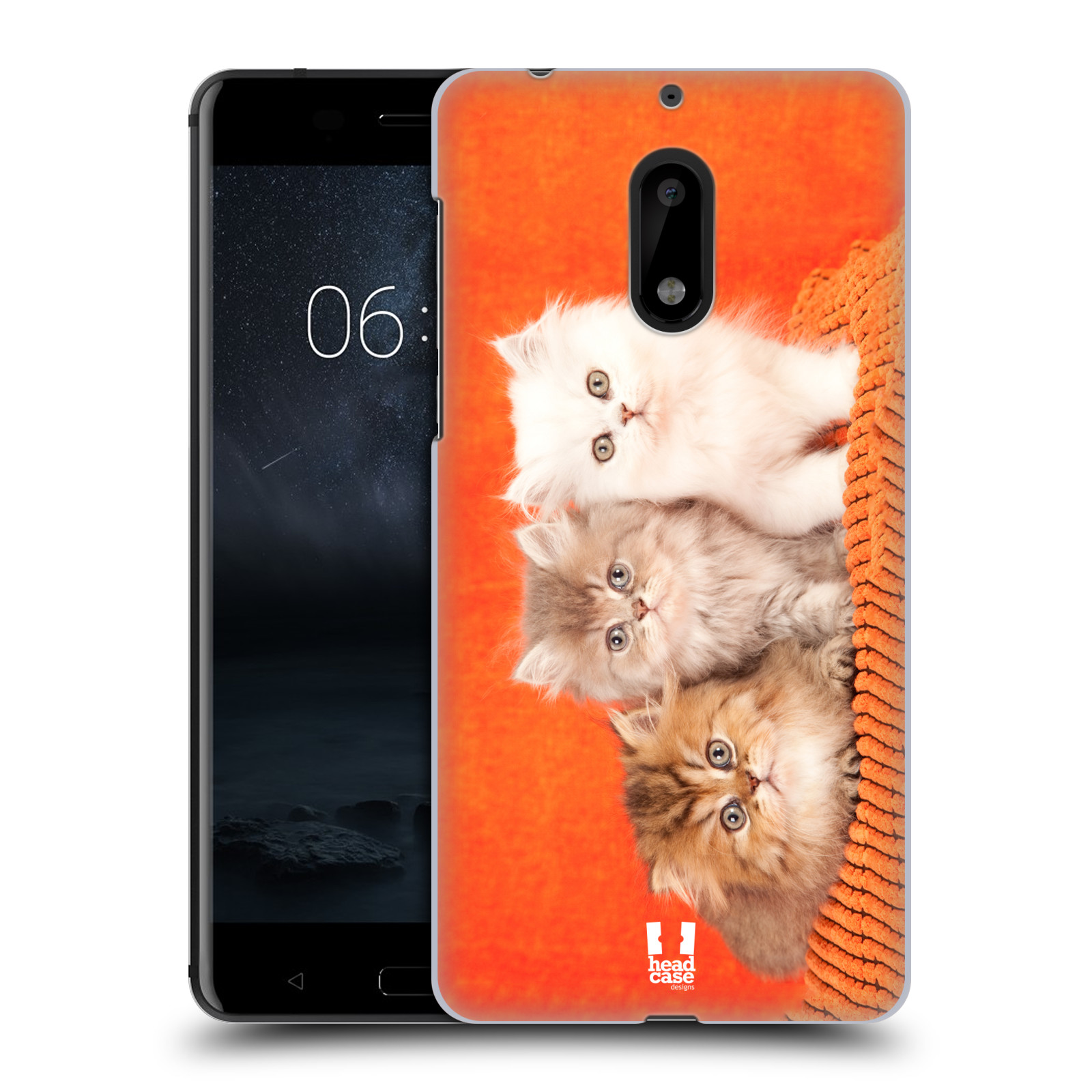 HEAD CASE plastový obal na mobil Nokia 6 vzor Kočičky koťata foto 3 kočky