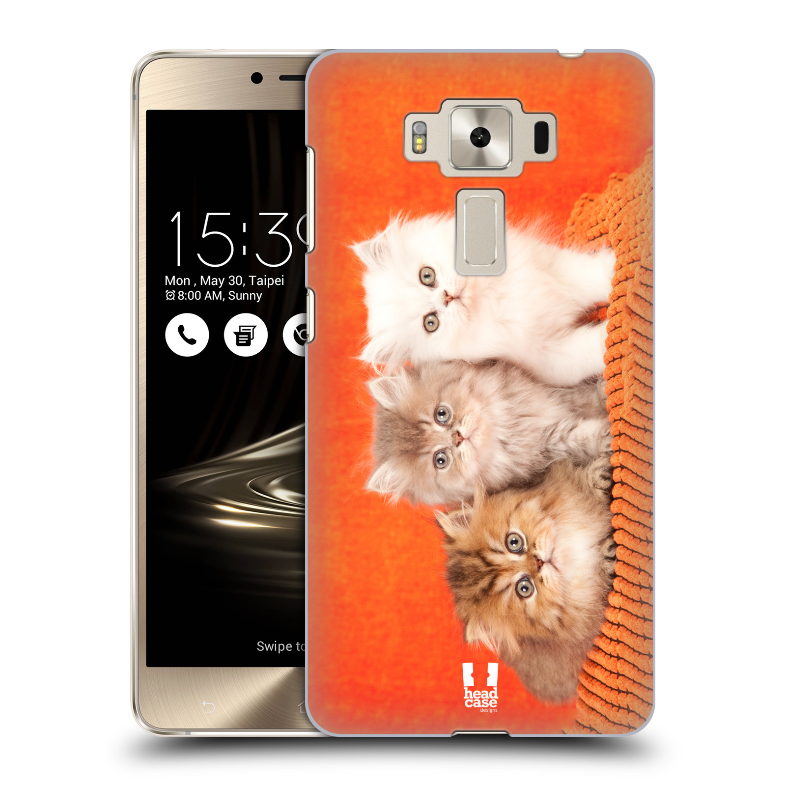 HEAD CASE plastový obal na mobil Asus Zenfone 3 DELUXE ZS550KL vzor Kočičky koťata foto 3 kočky