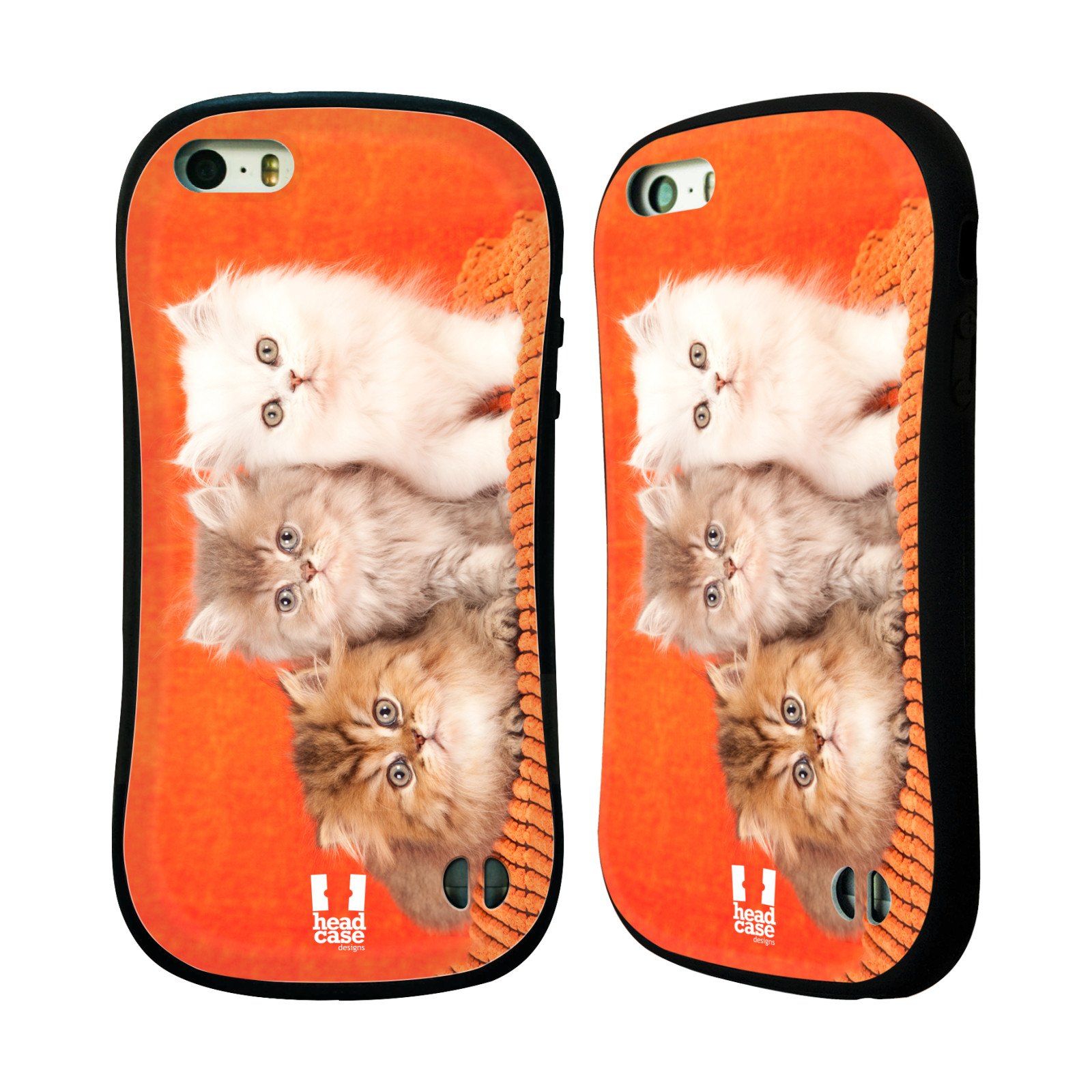 HEAD CASE silikon/plast odolný obal na mobil Apple Iphone 5/5S vzor Kočičky koťata foto 3 kočky