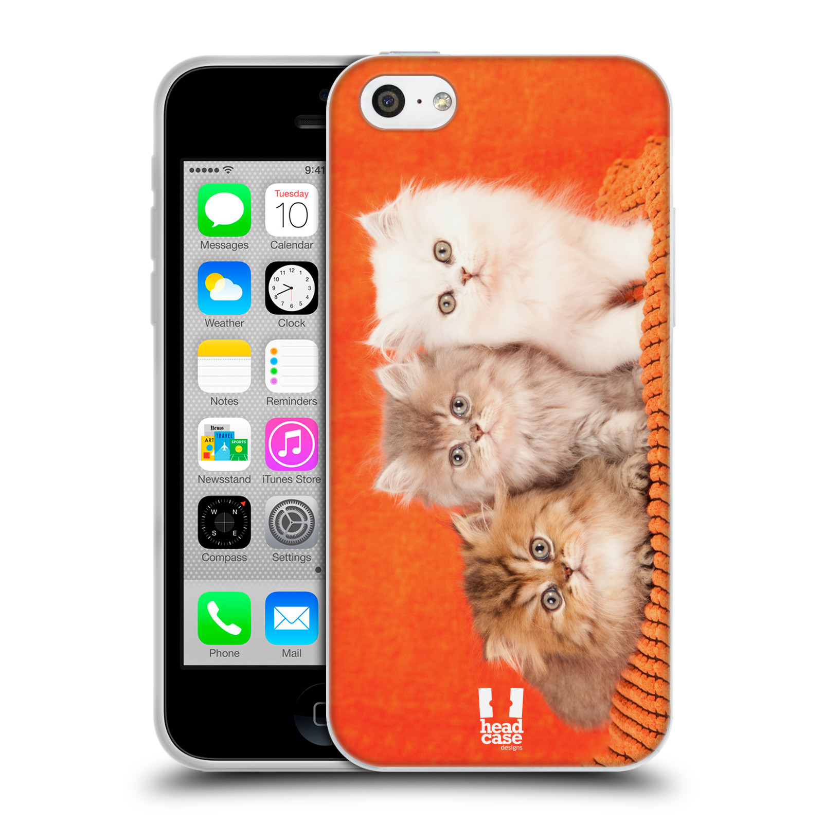 HEAD CASE silikonový obal na mobil Apple Iphone 5C vzor Kočičky koťata foto 3 kočky