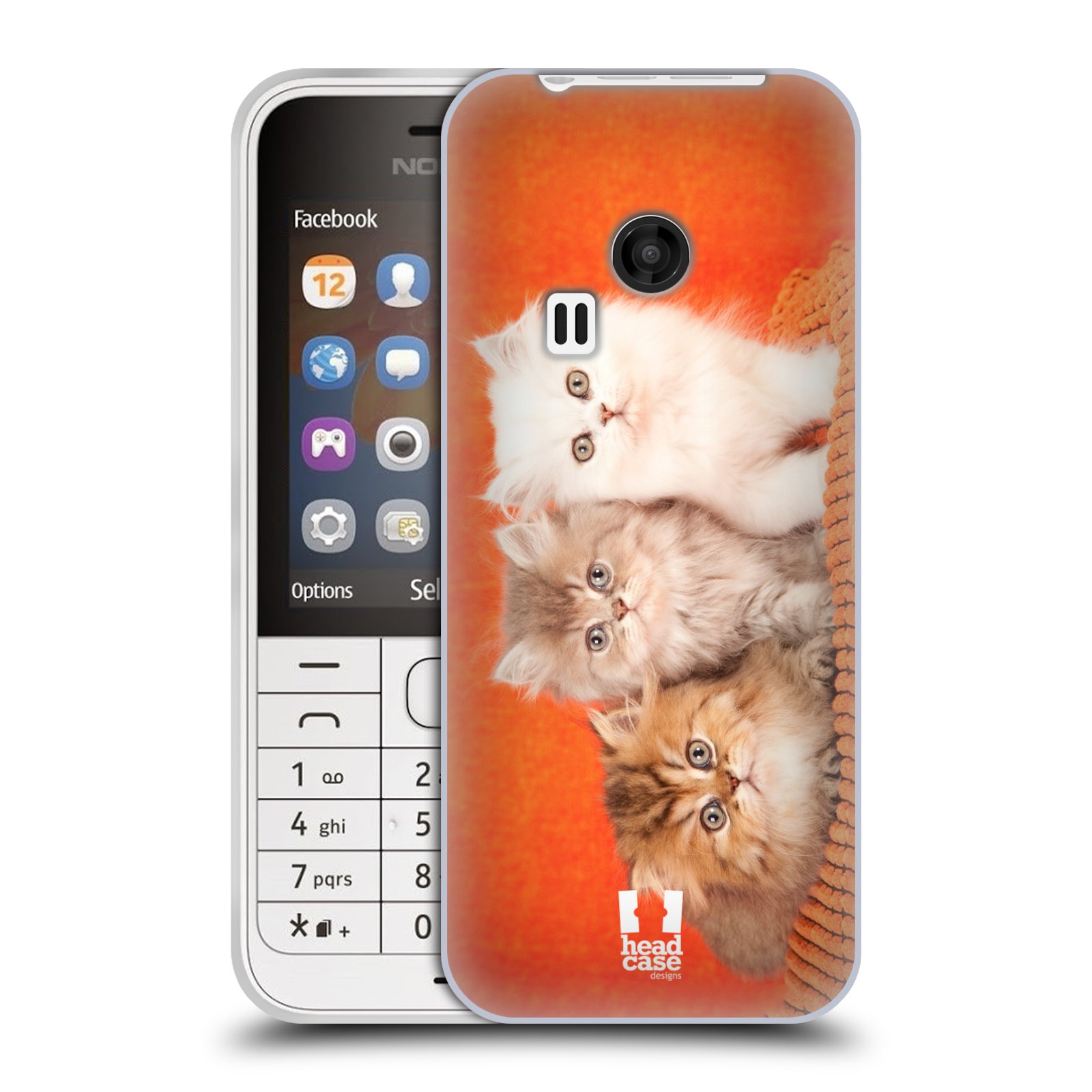 HEAD CASE silikonový obal na mobil NOKIA 220 / NOKIA 220 DUAL SIM vzor Kočičky koťata foto 3 kočky