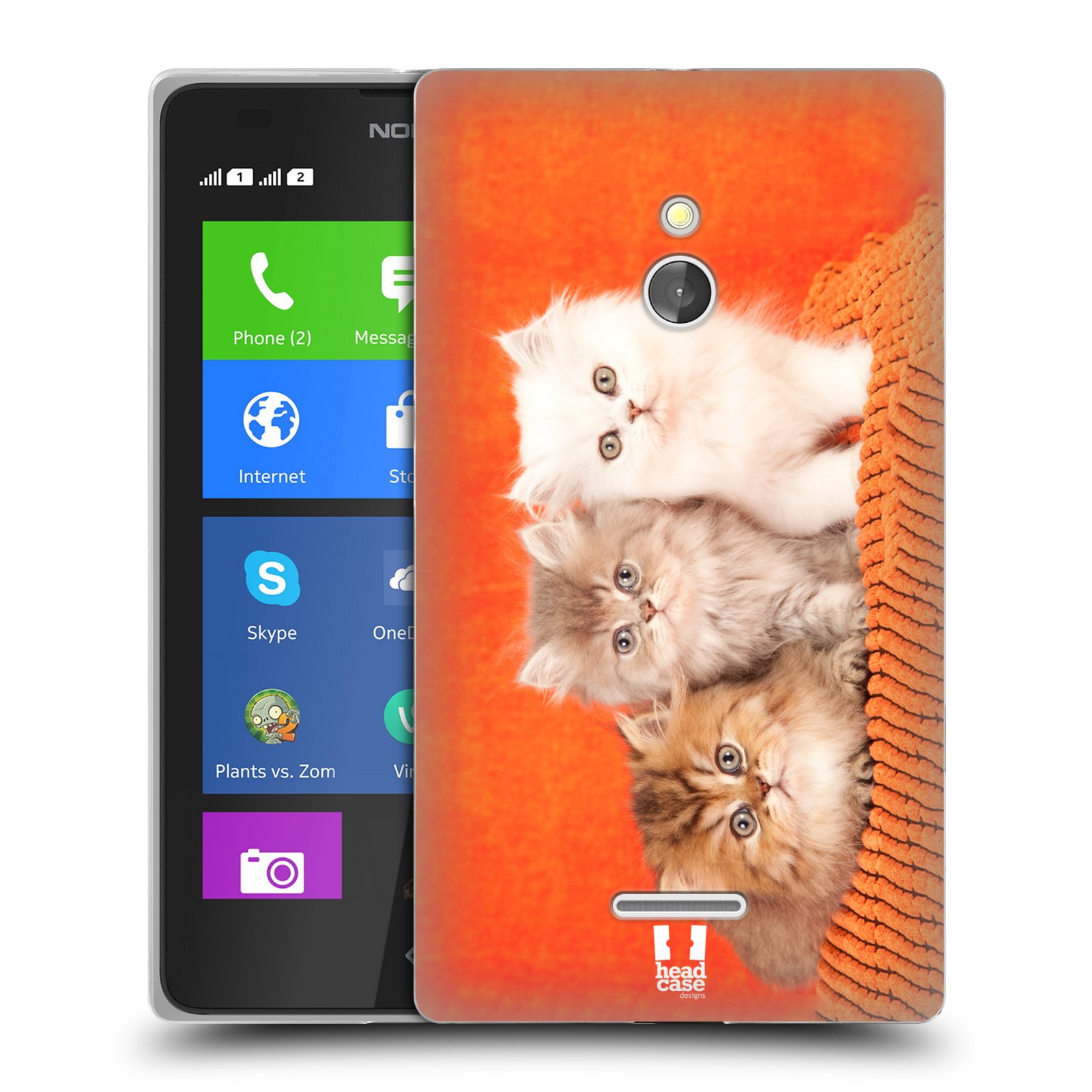 HEAD CASE silikonový obal na mobil NOKIA XL / NOKIA XL DUAL SIM vzor Kočičky koťata foto 3 kočky