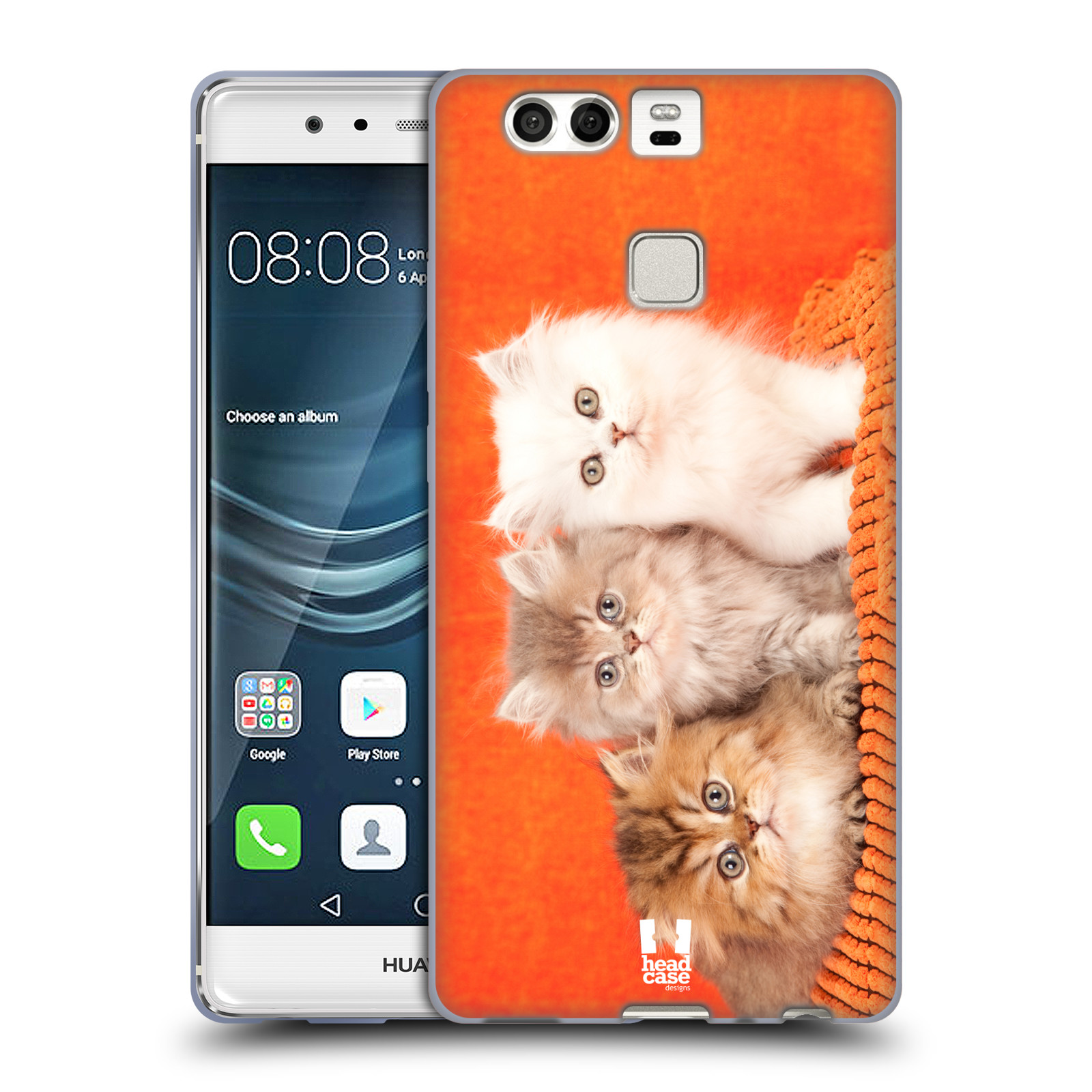 HEAD CASE silikonový obal na mobil Huawei P9 / P9 DUAL SIM vzor Kočičky koťata foto 3 kočky