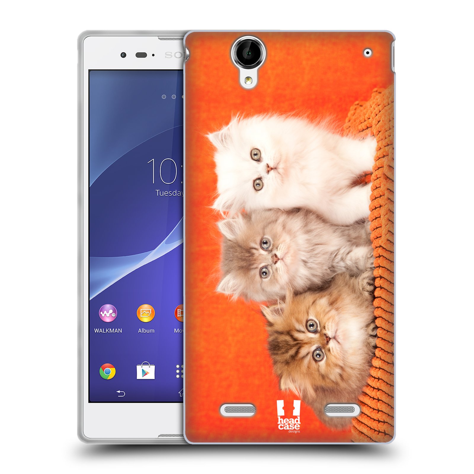 HEAD CASE silikonový obal na mobil Sony Xperia T2 Ultra/T2 Ultra DUAL SIM vzor Kočičky koťata foto 3 kočky