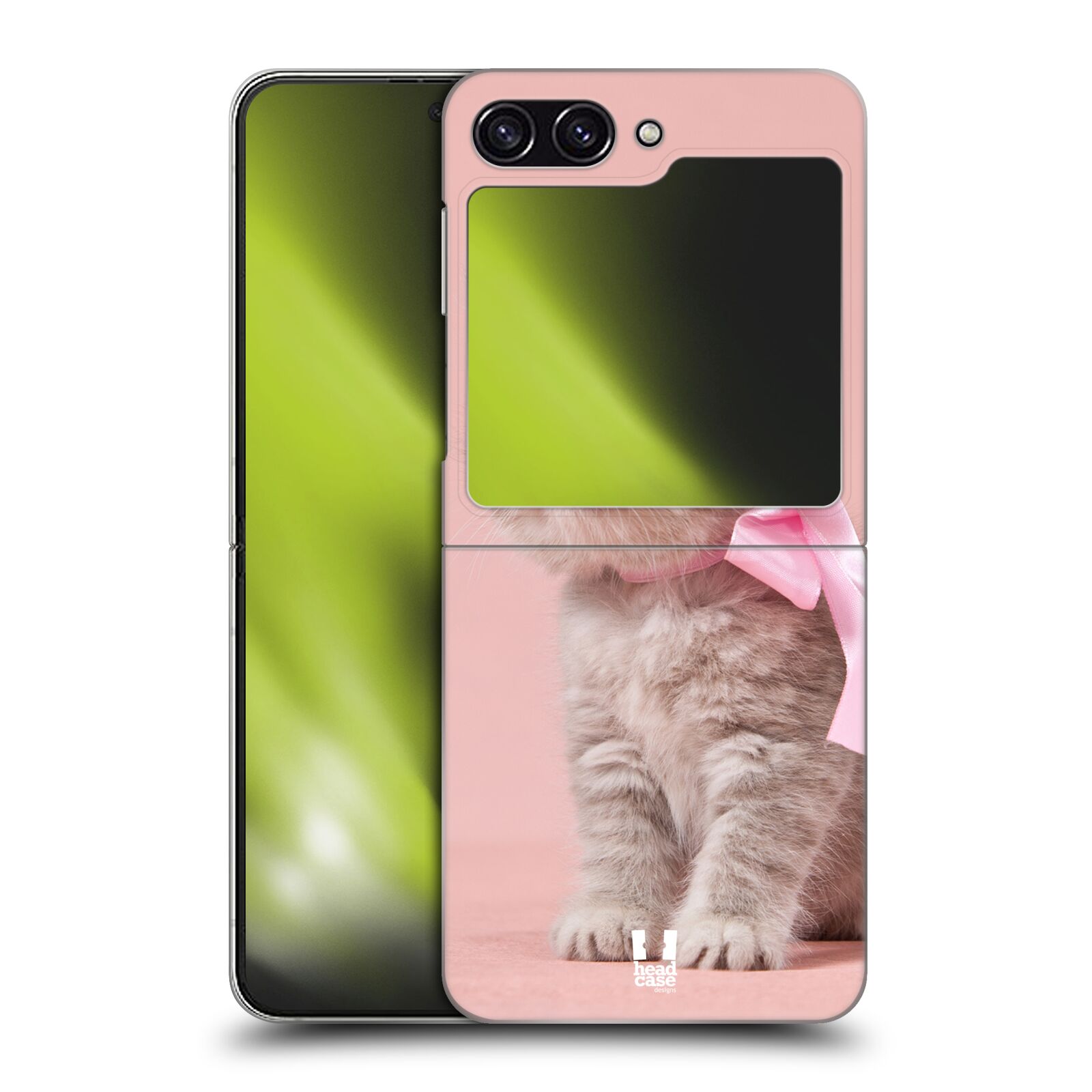 Plastový obal HEAD CASE na mobil Samsung Galaxy Z Flip 5 vzor Kočičky koťata foto kotě s růžovou mašlí