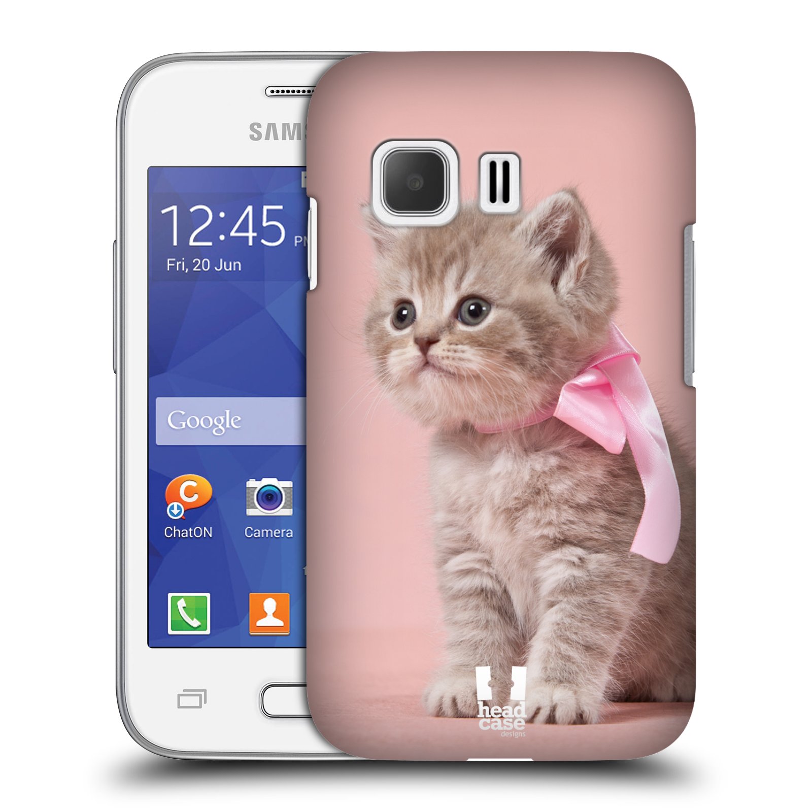 HEAD CASE plastový obal na mobil SAMSUNG Galaxy Young 2 (G130) vzor Kočičky koťata foto kotě s růžovou mašlí