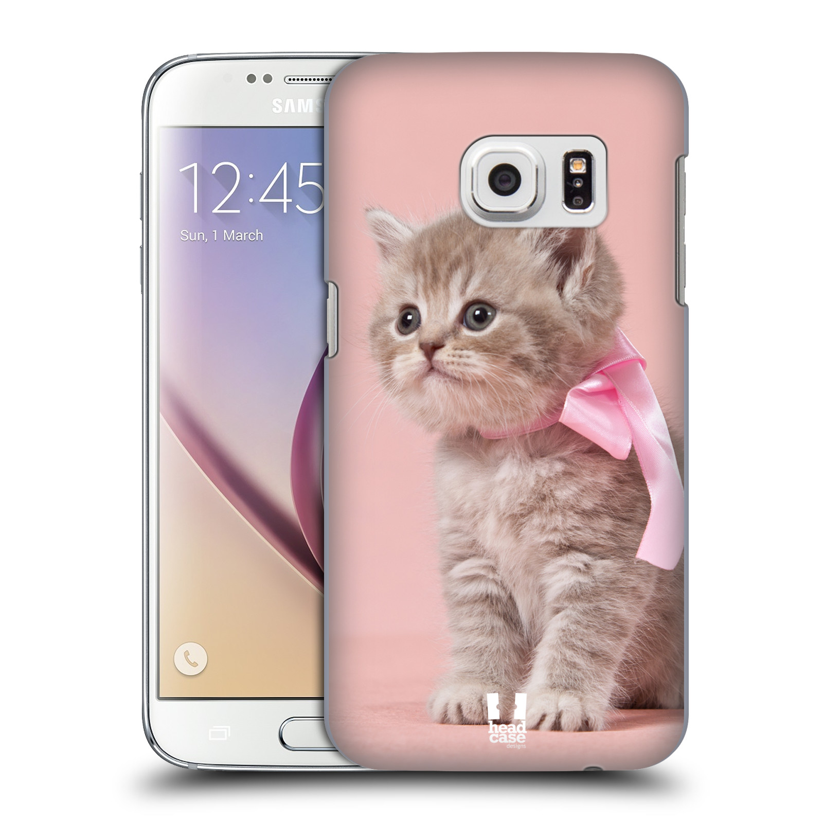 HEAD CASE plastový obal na mobil SAMSUNG GALAXY S7 vzor Kočičky koťata foto kotě s růžovou mašlí