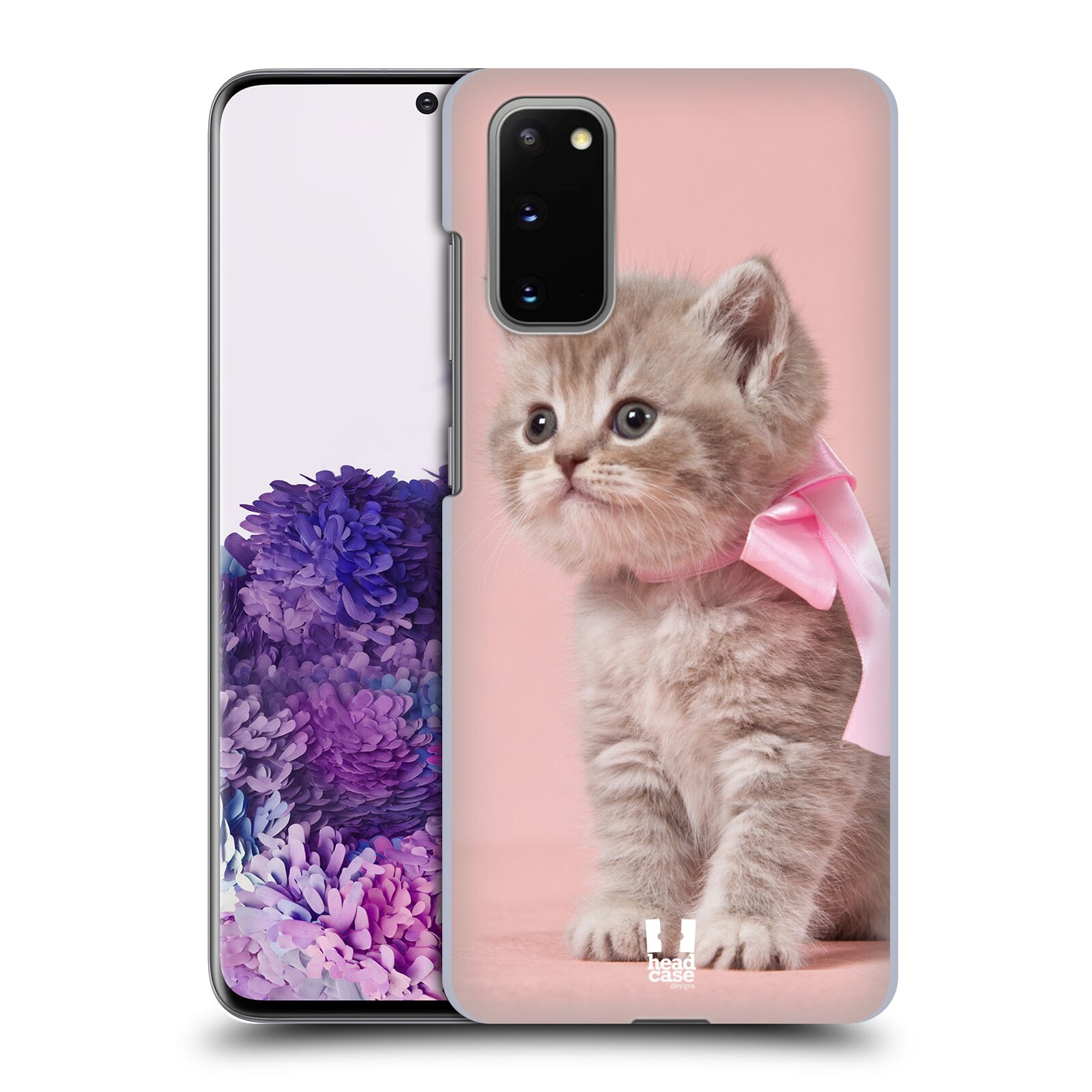 Pouzdro na mobil Samsung Galaxy S20 - HEAD CASE - vzor Kočičky koťata foto kotě s růžovou mašlí