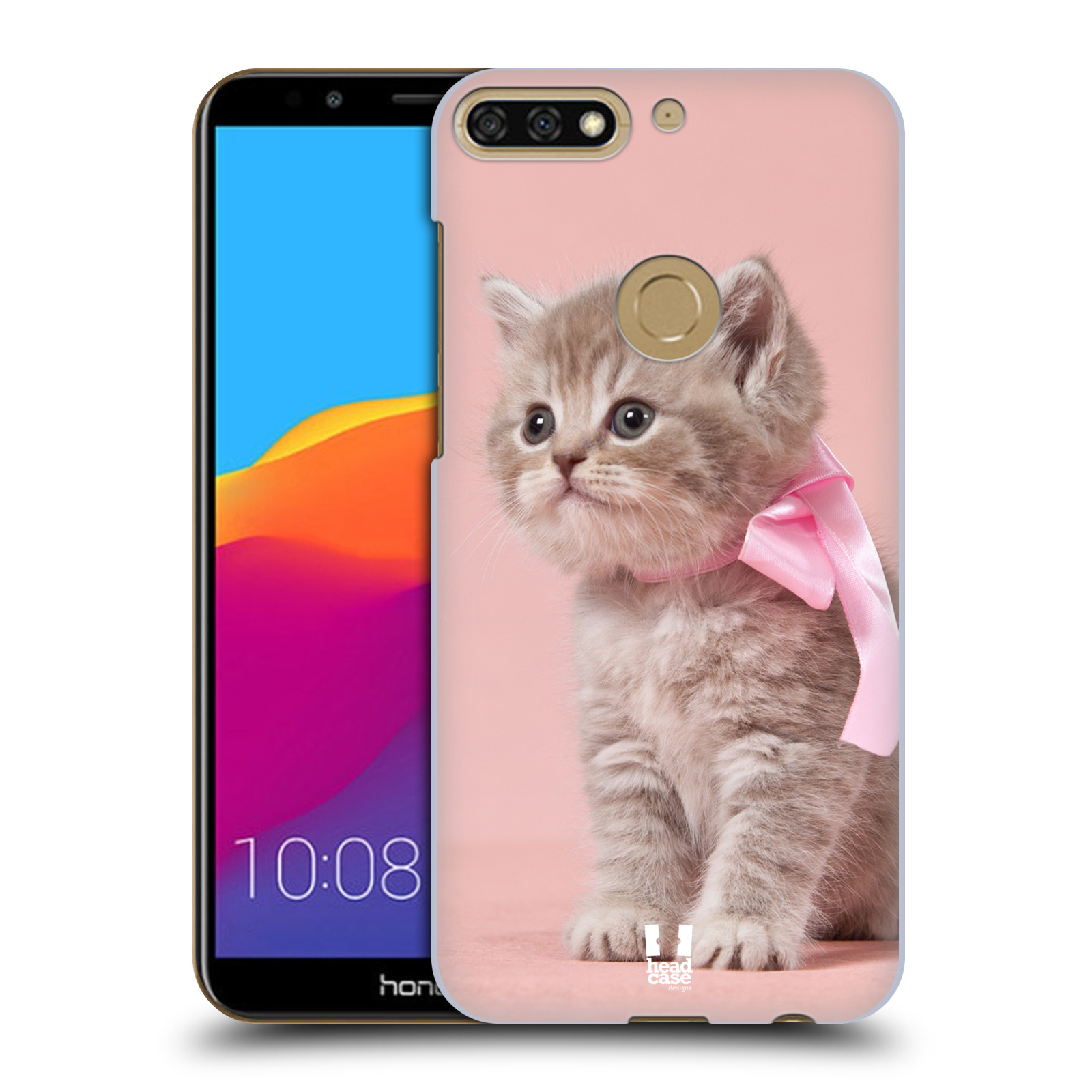 HEAD CASE plastový obal na mobil Honor 7c vzor Kočičky koťata foto kotě s růžovou mašlí