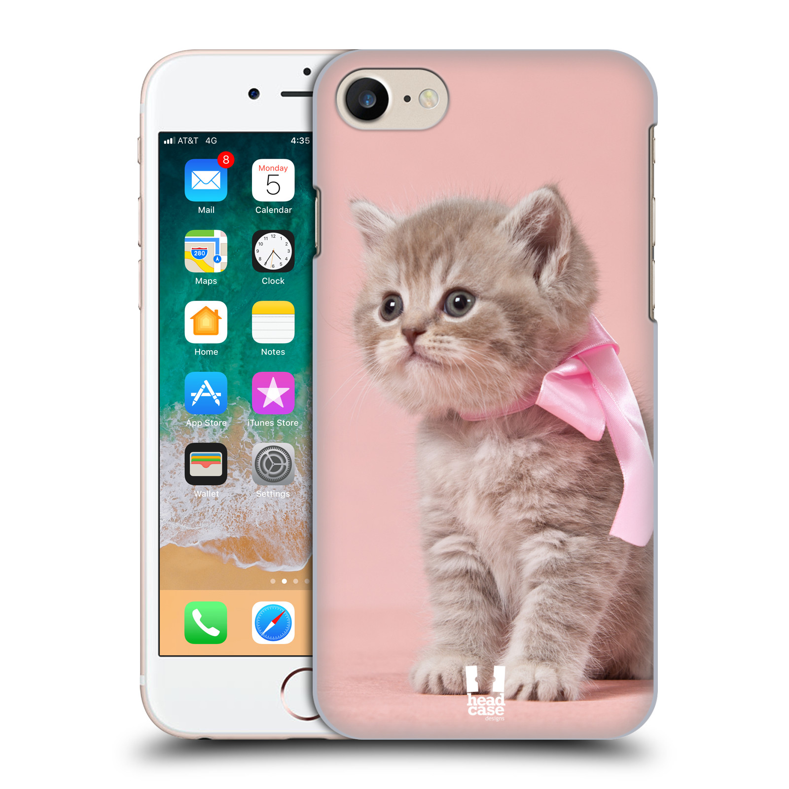 Plastové pouzdro pro mobil Apple Iphone 7/8/SE 2020 vzor Kočičky koťata foto kotě s růžovou mašlí
