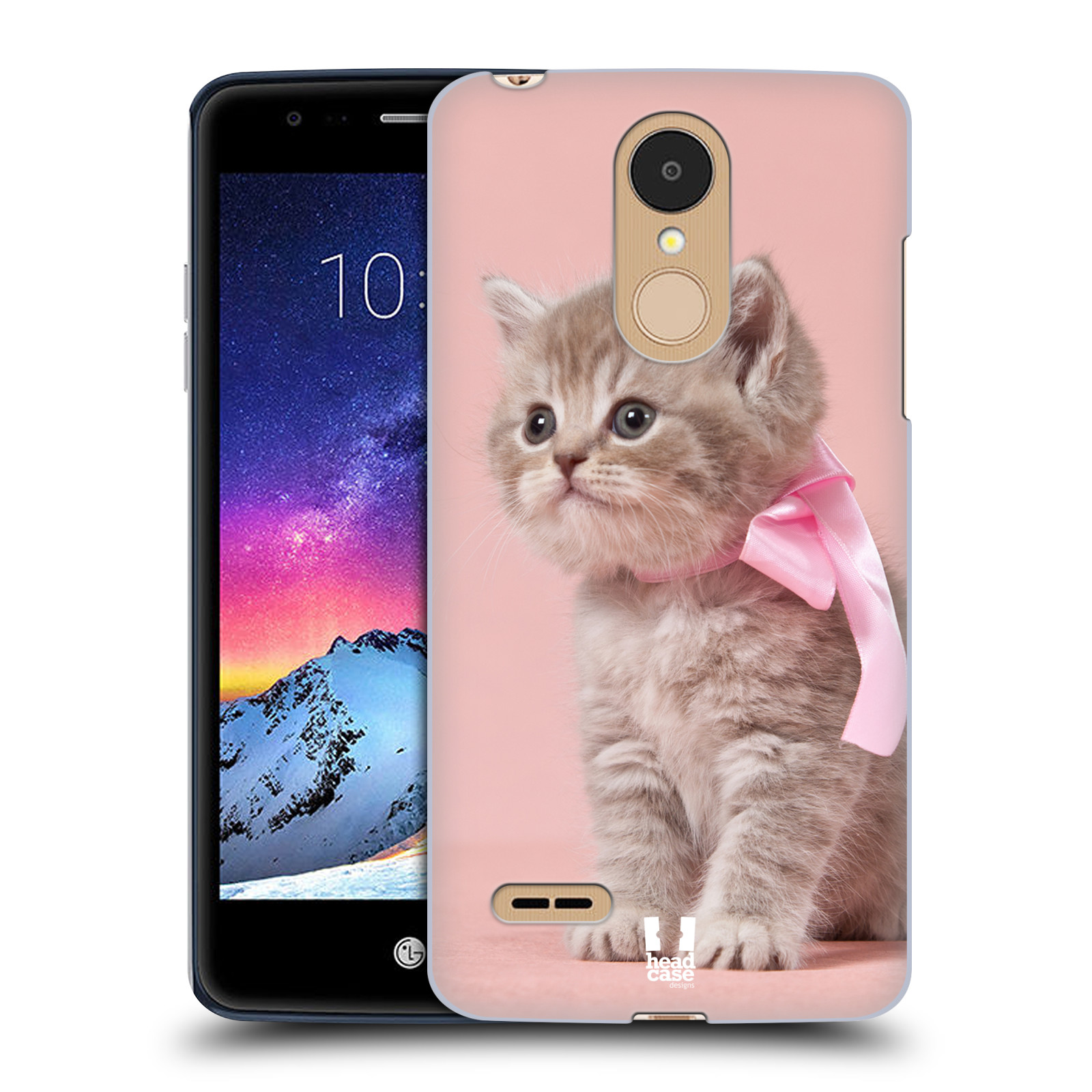 HEAD CASE plastový obal na mobil LG K9 / K8 2018 vzor Kočičky koťata foto kotě s růžovou mašlí