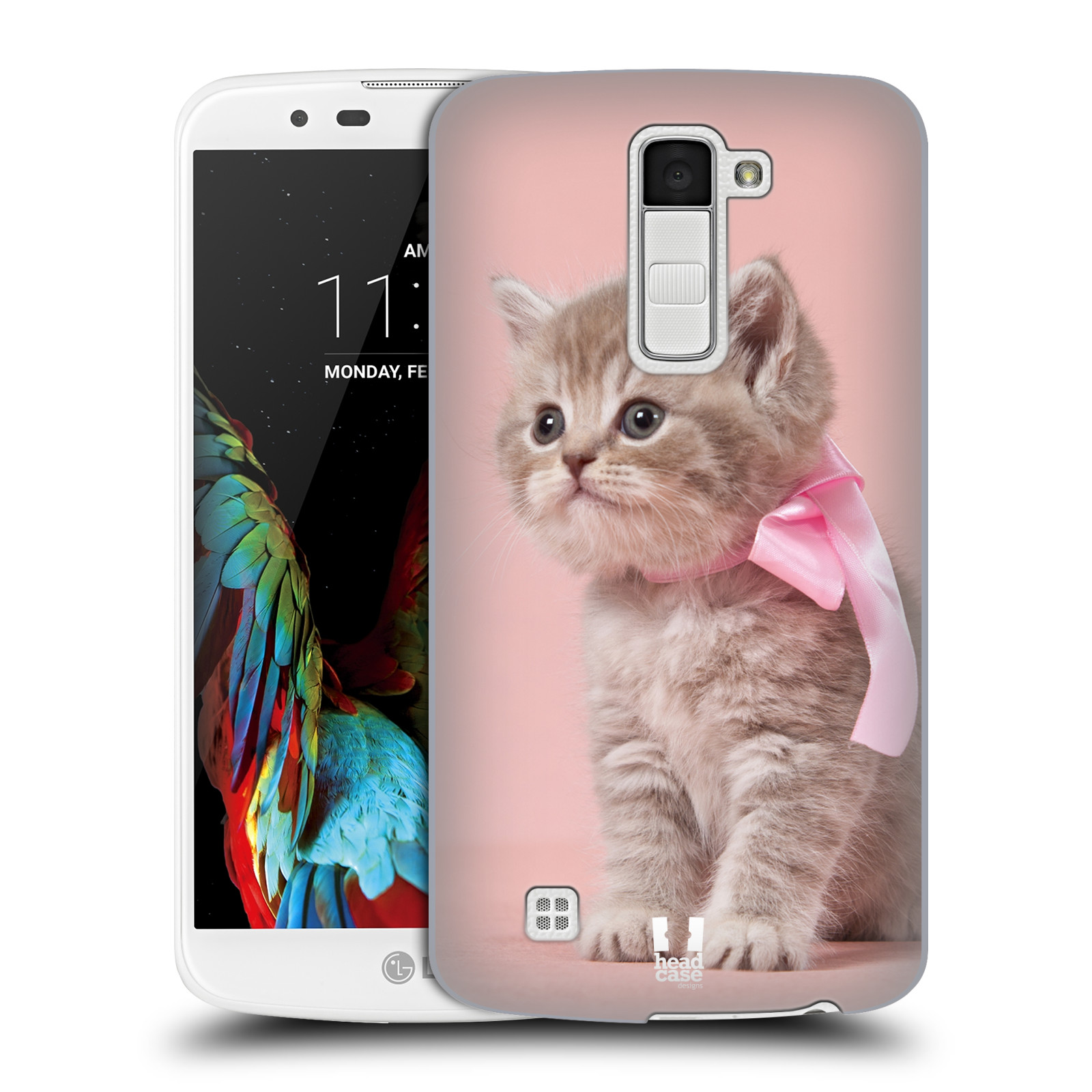HEAD CASE plastový obal na mobil LG K10 vzor Kočičky koťata foto kotě s růžovou mašlí