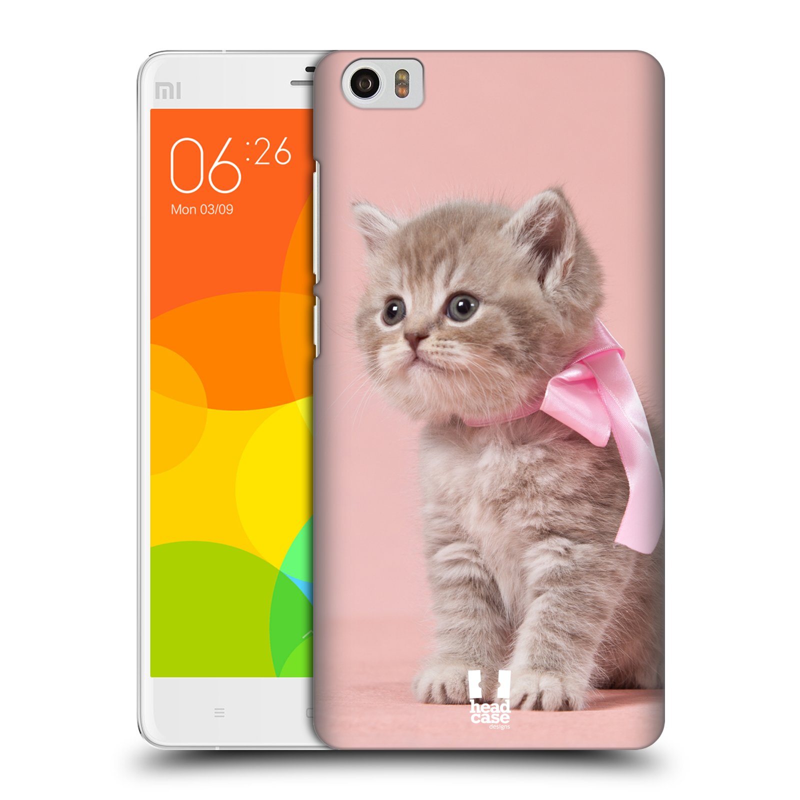 HEAD CASE pevný plastový obal na mobil XIAOMI Mi Note vzor Kočičky koťata foto kotě s růžovou mašlí