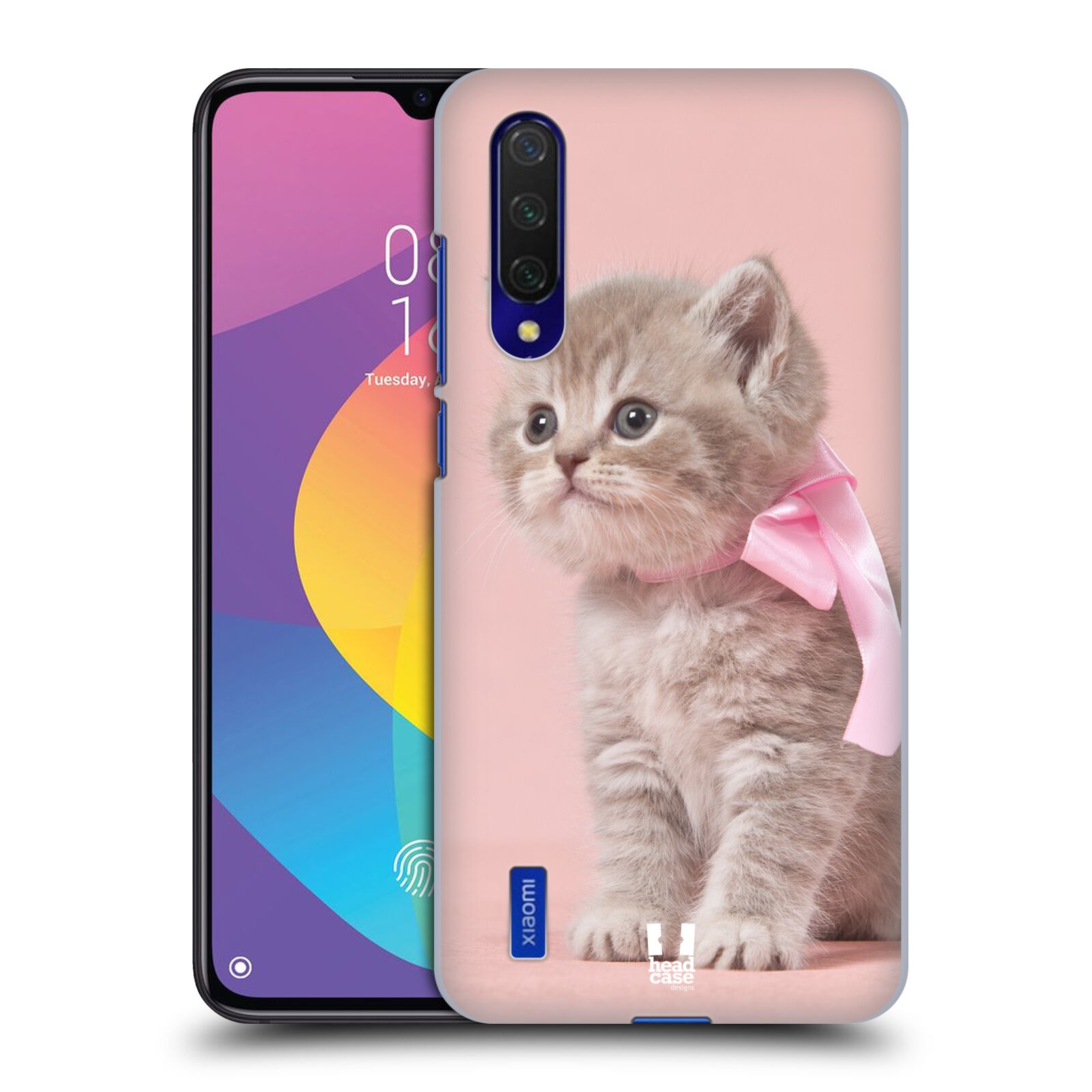 Zadní kryt na mobil Xiaomi MI 9 LITE vzor Kočičky koťata foto kotě s růžovou mašlí