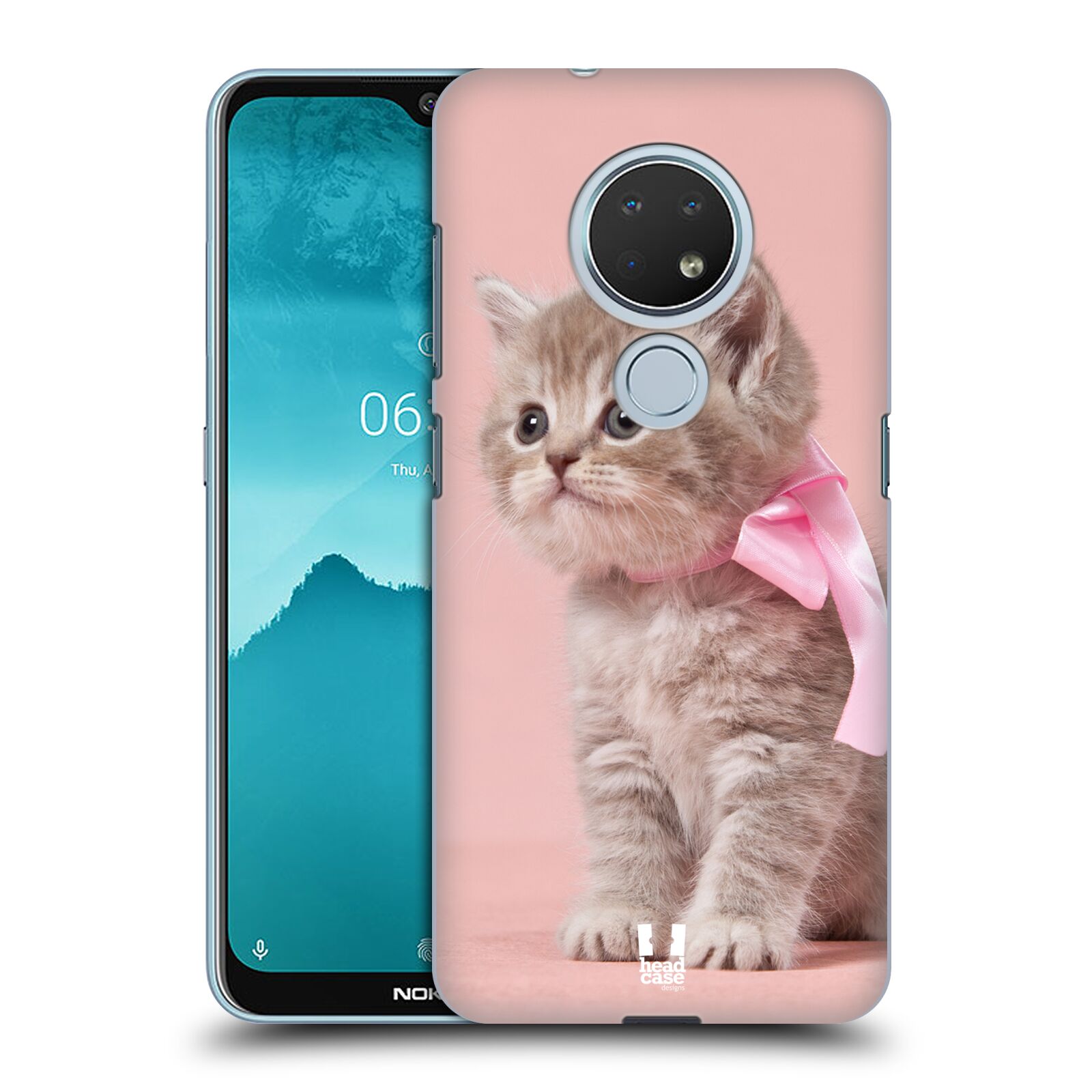 Pouzdro na mobil Nokia 6.2 - HEAD CASE - vzor Kočičky koťata foto kotě s růžovou mašlí