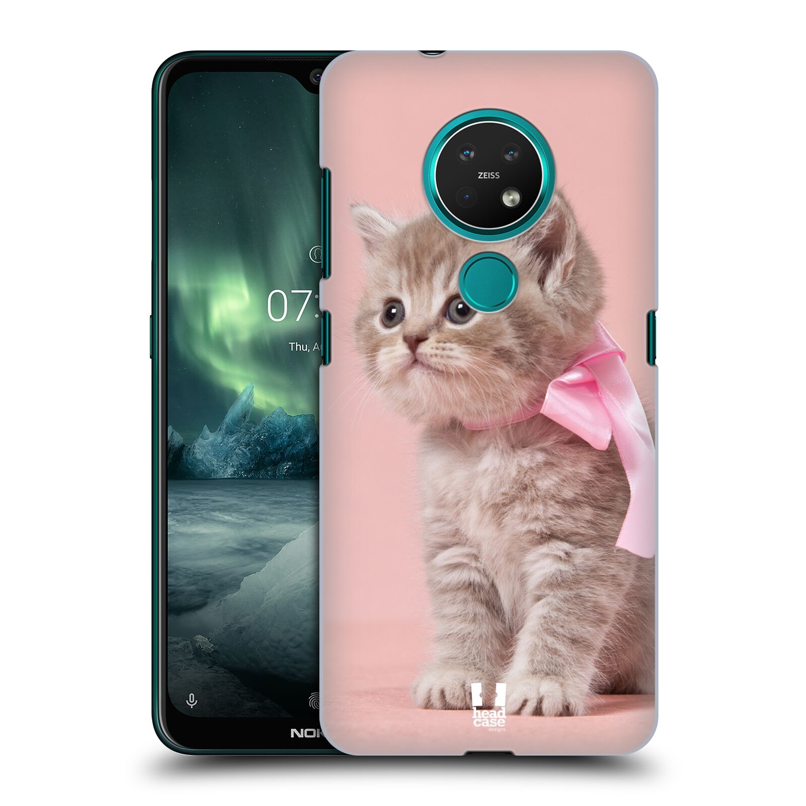 Pouzdro na mobil NOKIA 7.2 - HEAD CASE - vzor Kočičky koťata foto kotě s růžovou mašlí