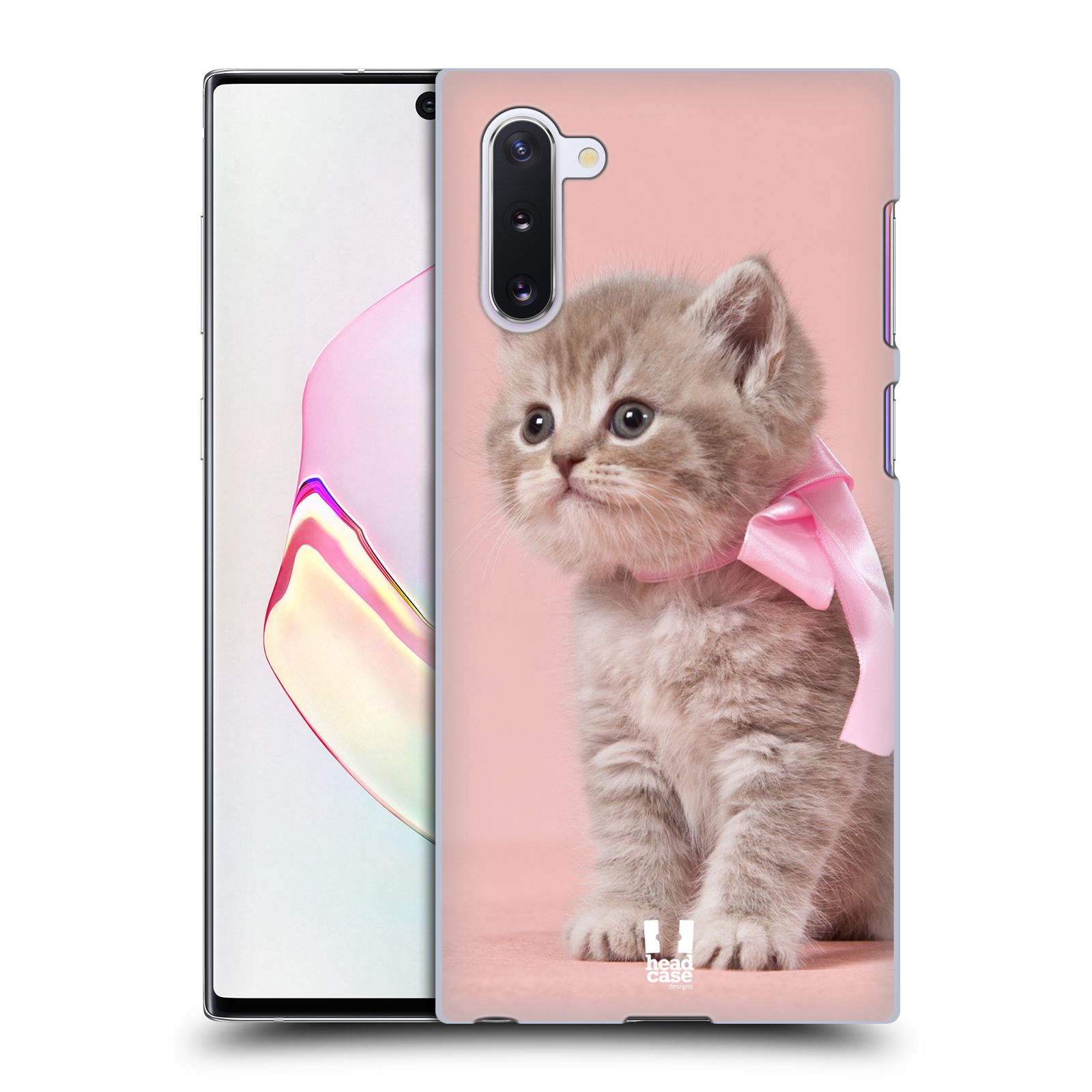Pouzdro na mobil Samsung Galaxy Note 10 - HEAD CASE - vzor Kočičky koťata foto kotě s růžovou mašlí