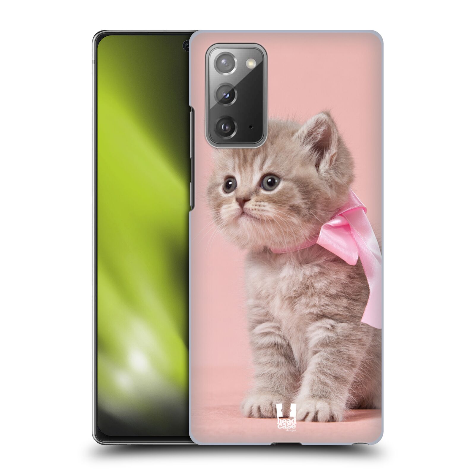 Plastový obal HEAD CASE na mobil Samsung Galaxy Note 20 vzor Kočičky koťata foto kotě s růžovou mašlí