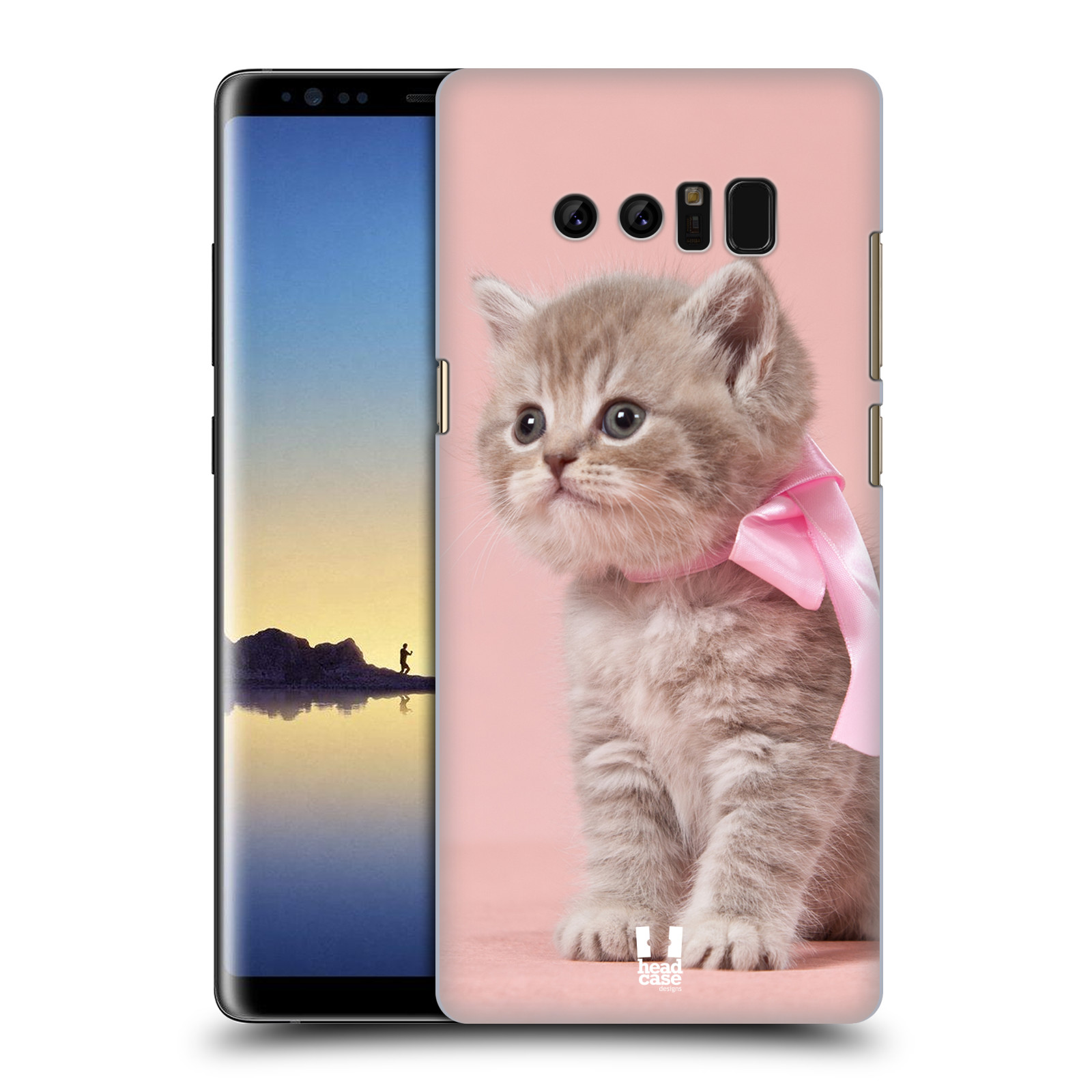 HEAD CASE plastový obal na mobil Samsung Galaxy Note 8 vzor Kočičky koťata foto kotě s růžovou mašlí