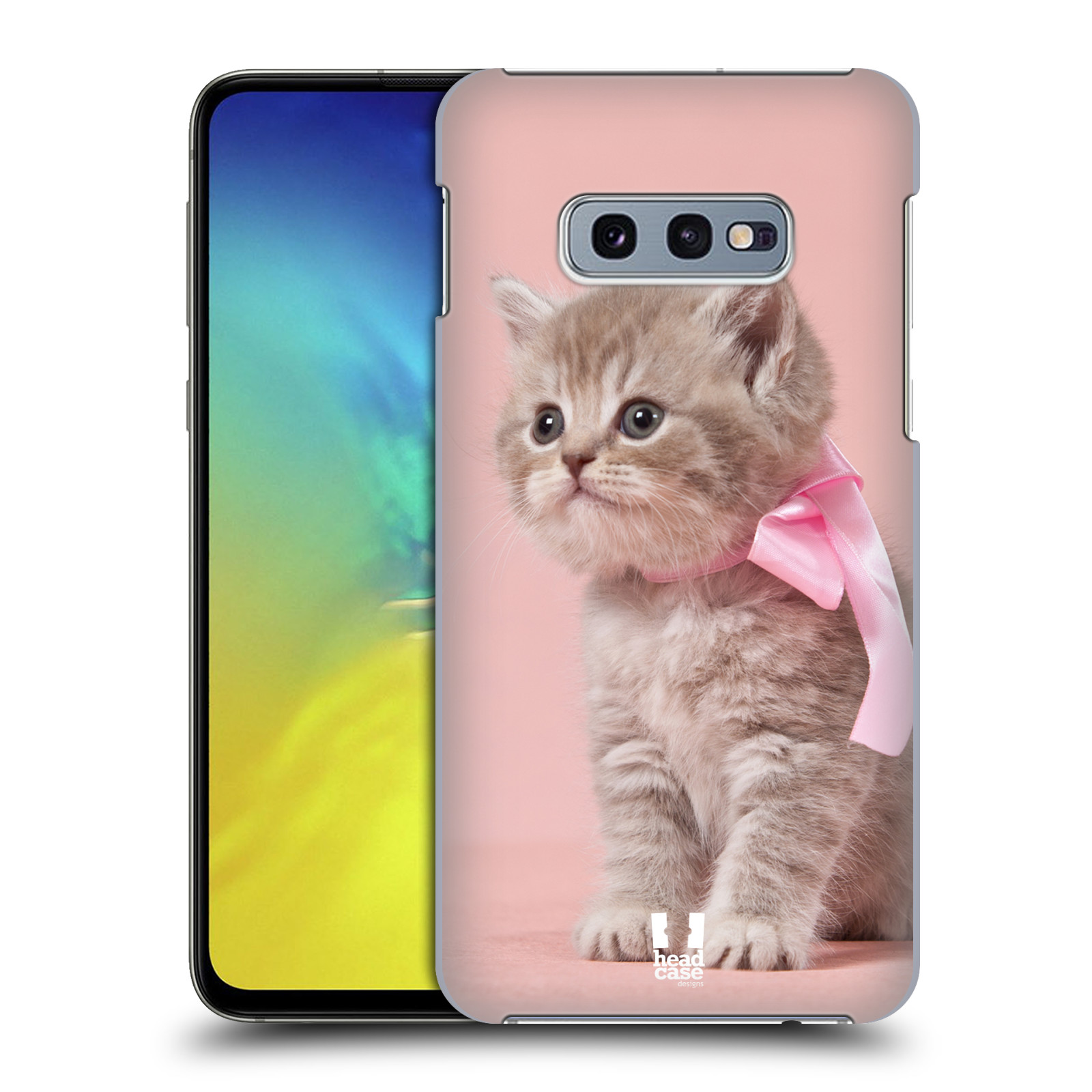 Pouzdro na mobil Samsung Galaxy S10e - HEAD CASE - vzor Kočičky koťata foto kotě s růžovou mašlí