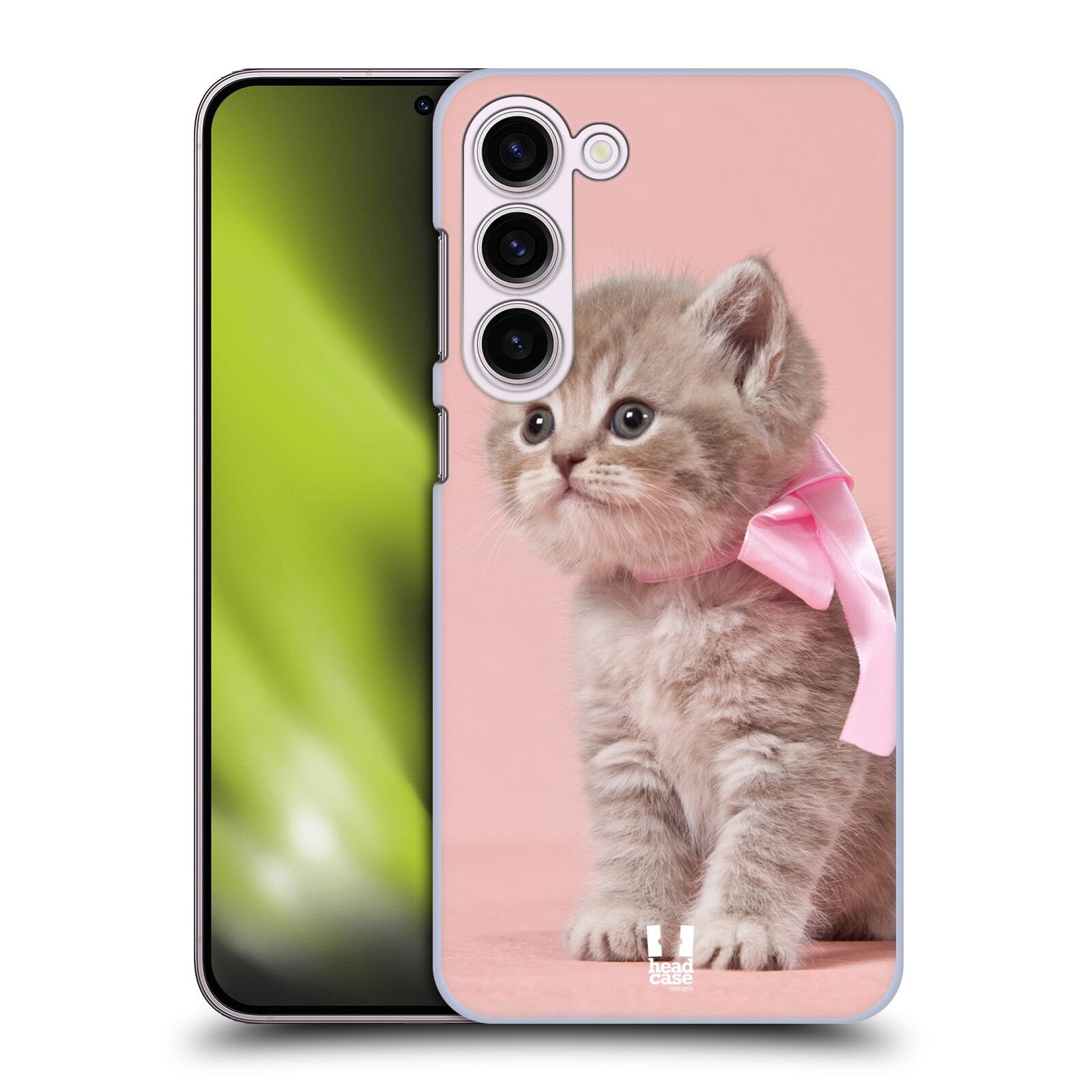 Plastový obal HEAD CASE na mobil Samsung Galaxy S23+ vzor Kočičky koťata foto kotě s růžovou mašlí